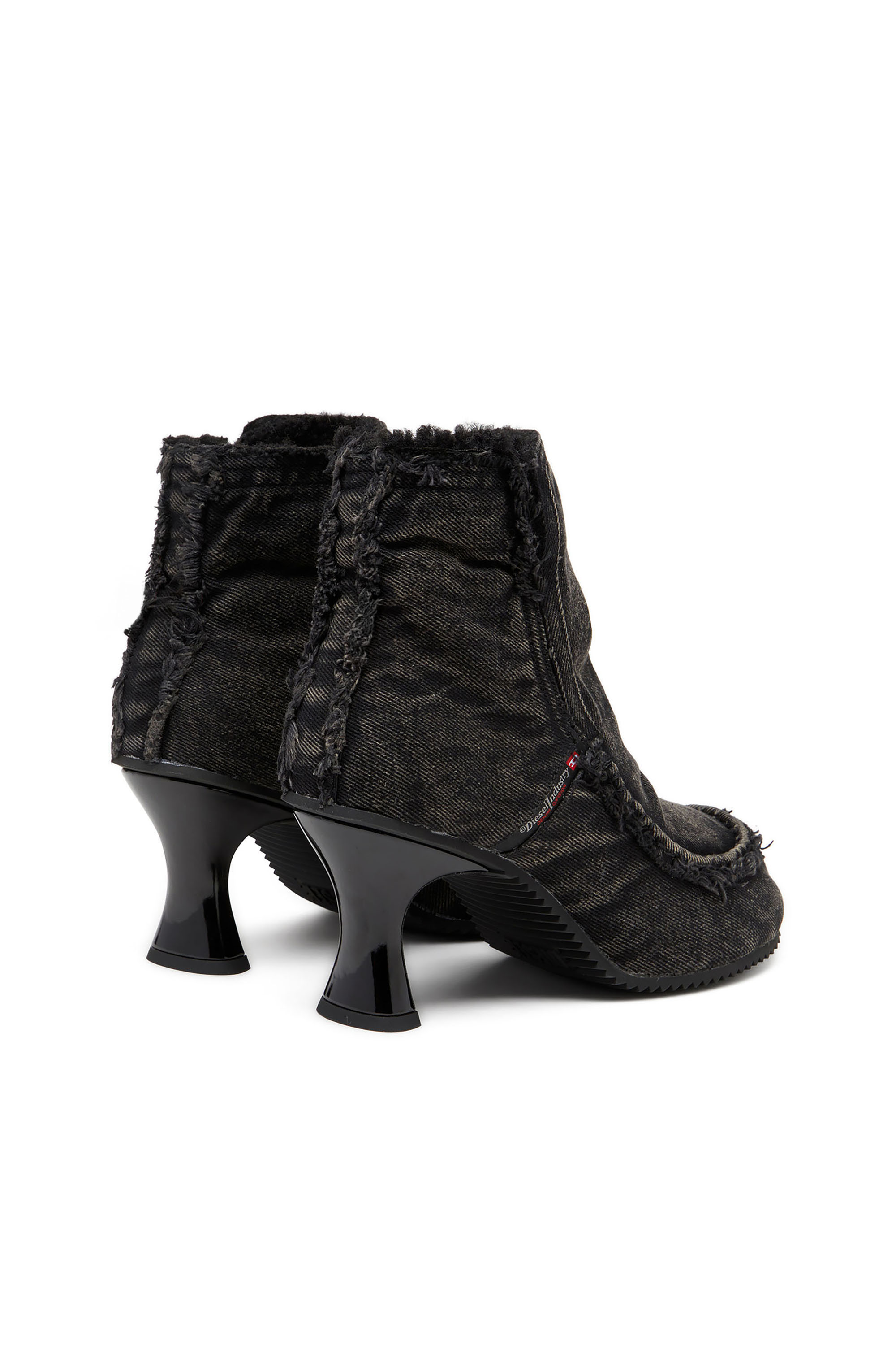 Diesel - D-WOODSTOCK HEEL AB, Woman's D-Woodstock - Denim boots with heel in Black - 3