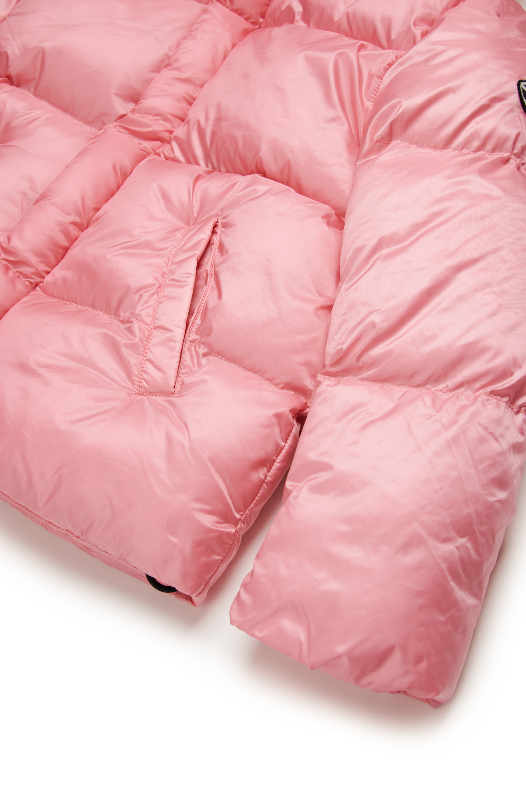 Diesel - JWROLFS, Unisex Hooded puffer jacket in shiny nylon in Pink - Image 4