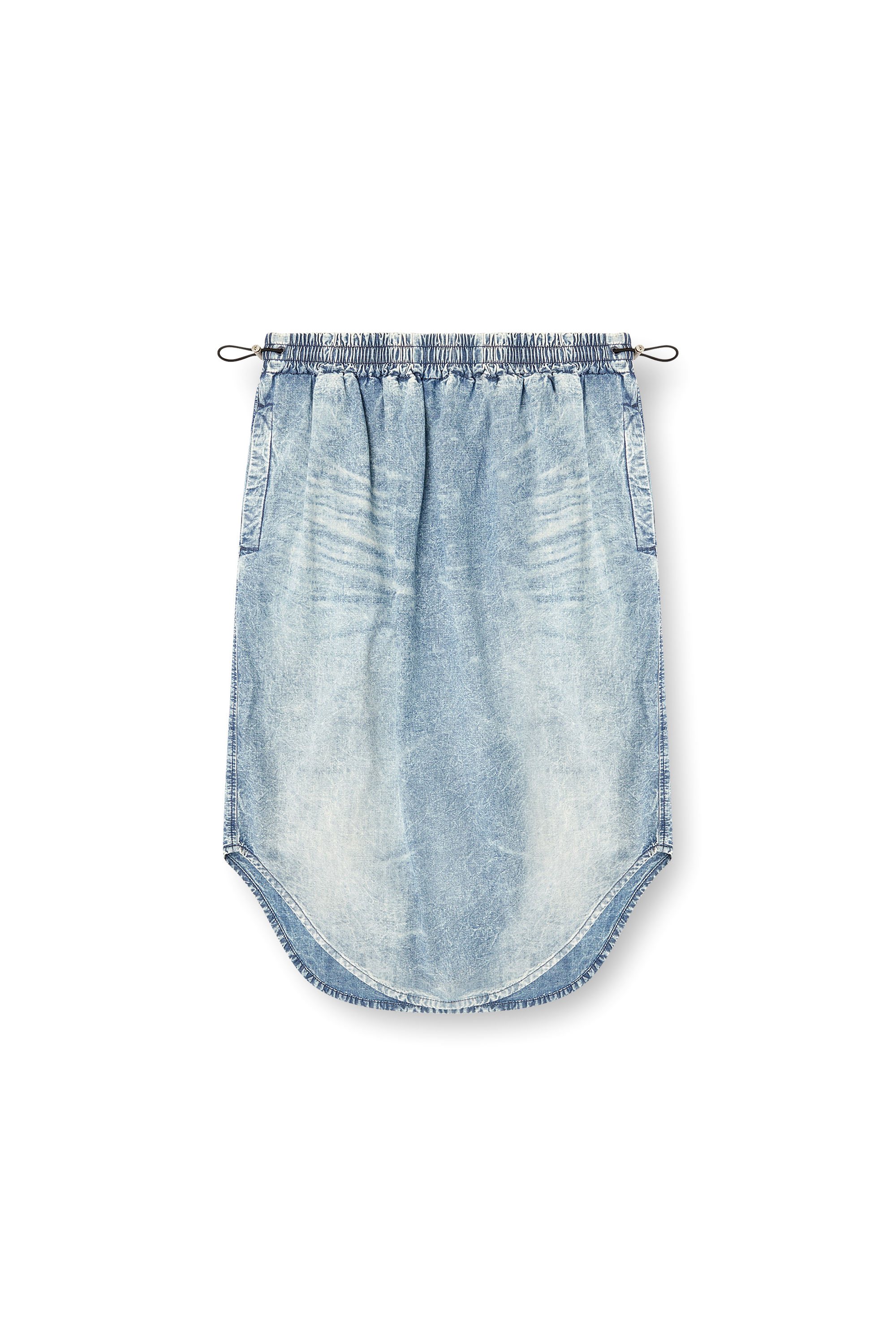 DE-ASHLEY-S, Light Blue Diesel - DE-ASHLEY-S, Woman's Midi skirt in marbled denim in Light Blue - 2