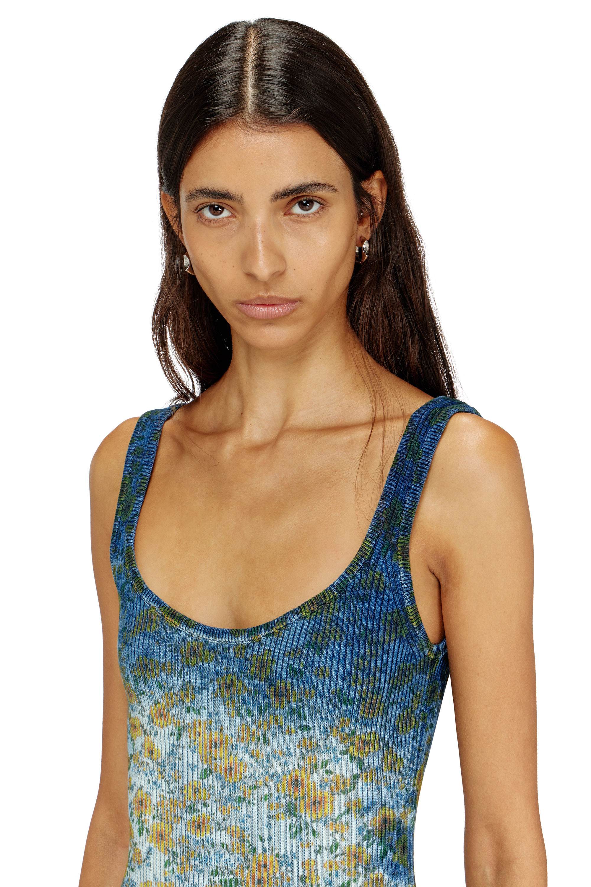 Diesel - M-EGITA, Woman's Mini dress with floral X-ray effect in Blue - 4