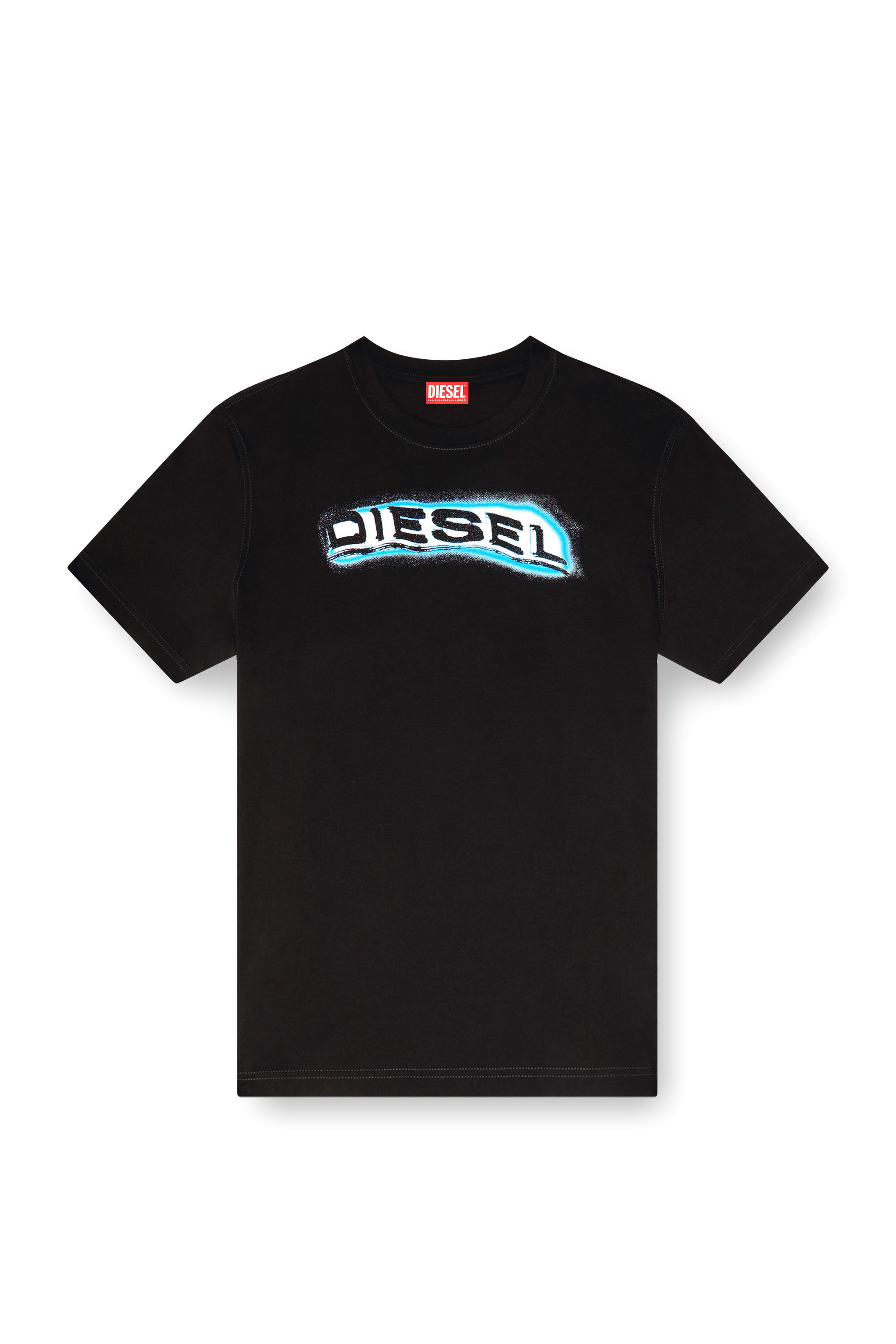 Diesel - T-ADJUST-R4, Man's T-shirt with puff-print logo in Black - 3