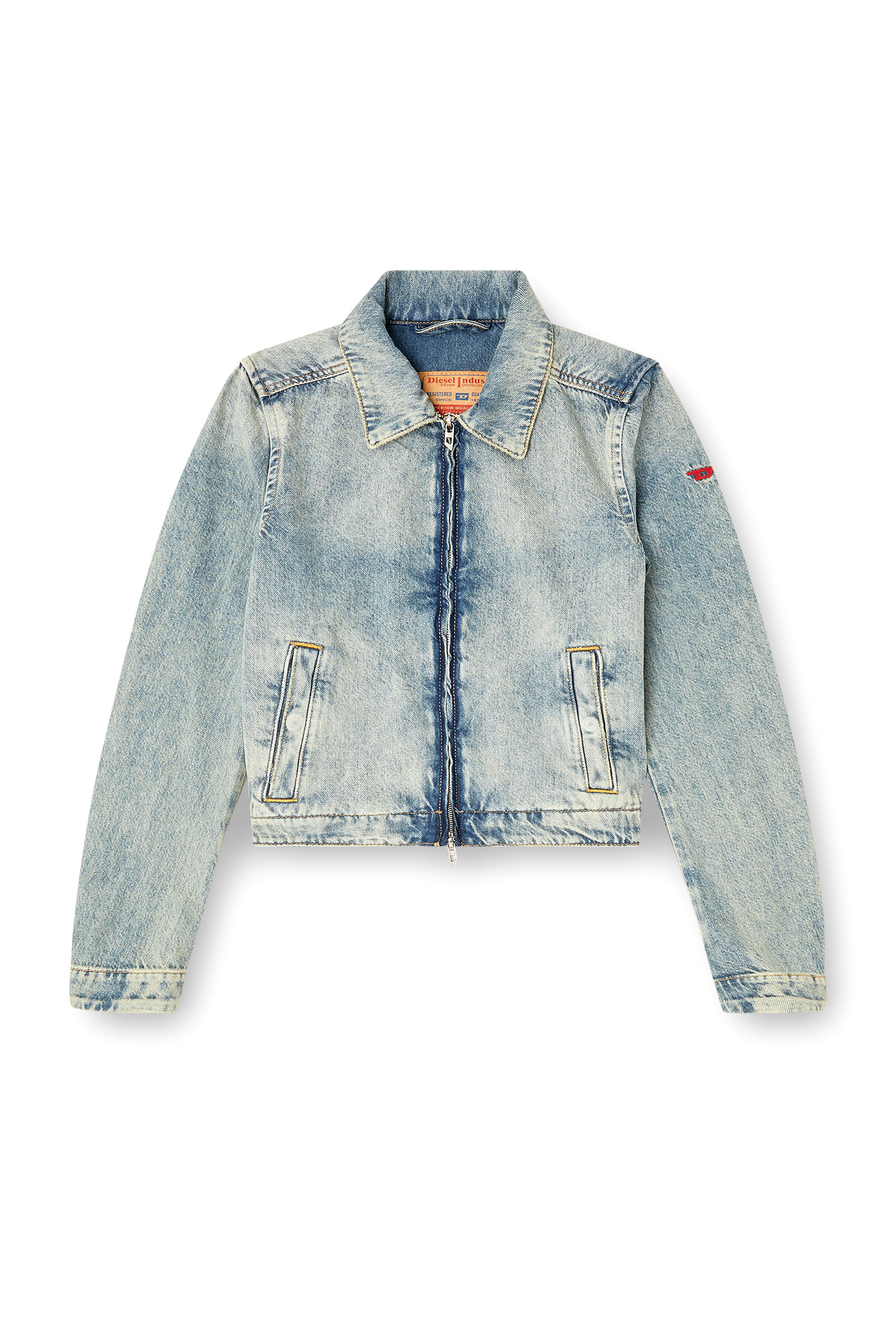 DE-CORB, Light Blue Diesel - DE-CORB, Woman's Jacket in dirt-effect fluid Tencel denim in Light Blue - 2