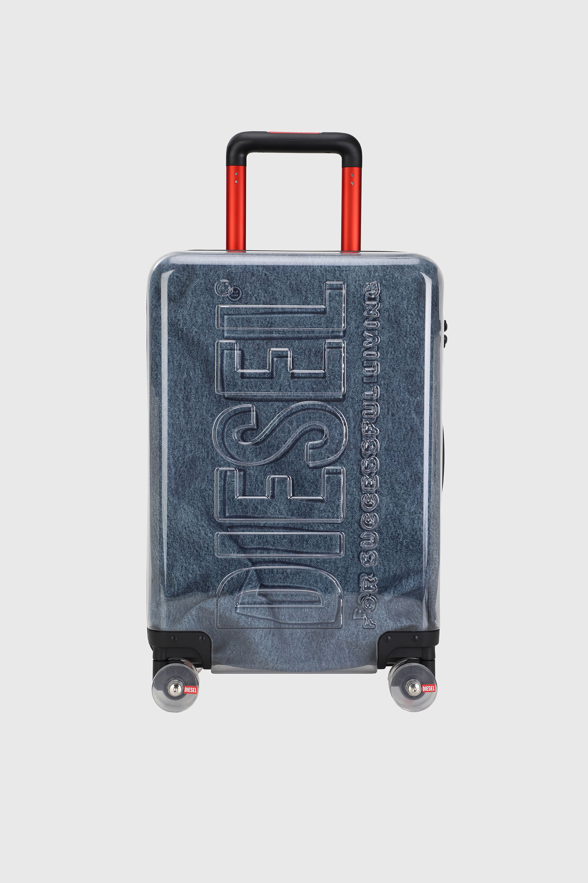 Diesel - LU0036 HARD LUGGAGE - DSL009, Unisex's Transparent logo suitcase size S in Blue - 1