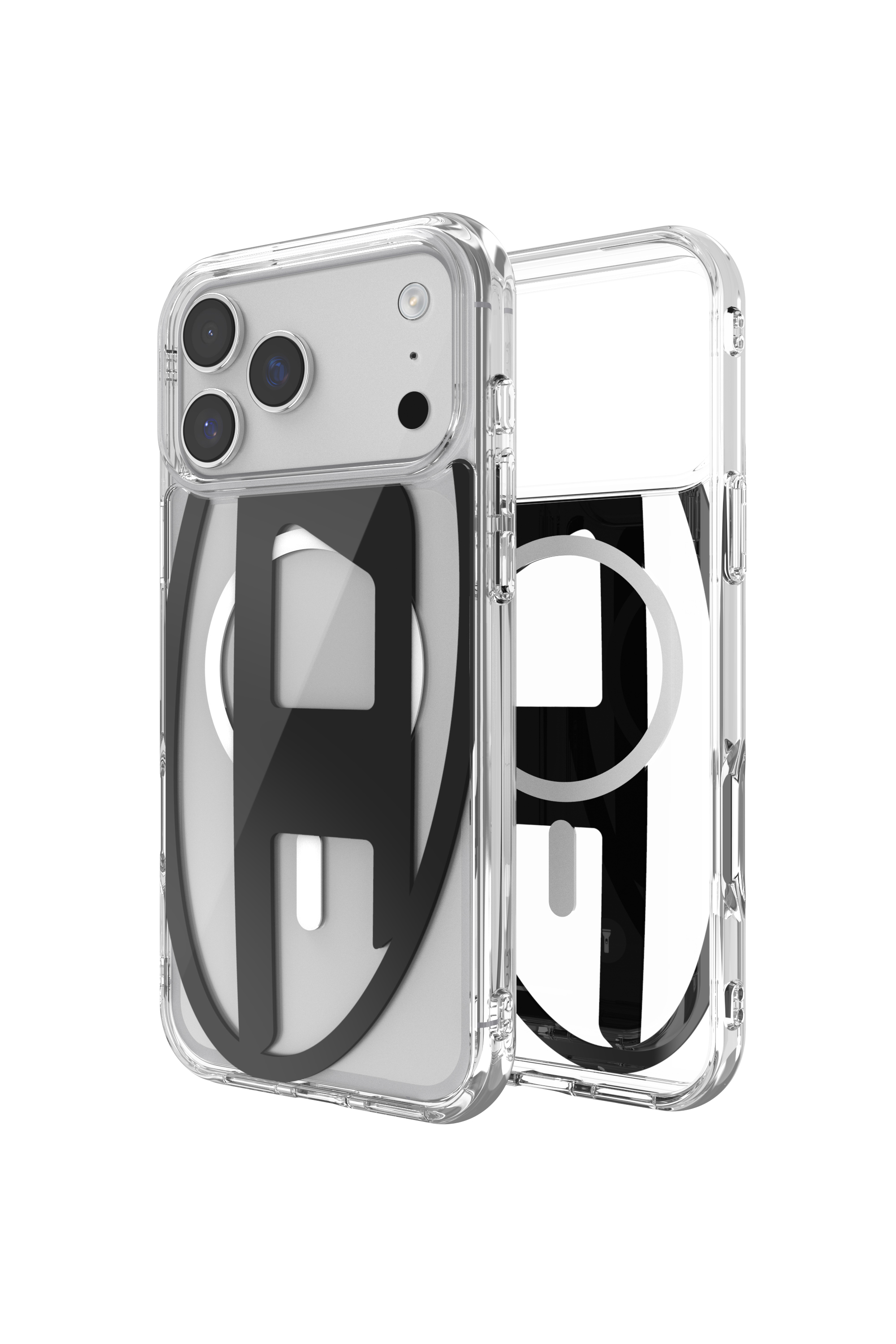 Diesel - 60418 AOP CASE, Unisex's Oval D metallic case with magsafe for iPhone 17 Pro Max in Black - 1
