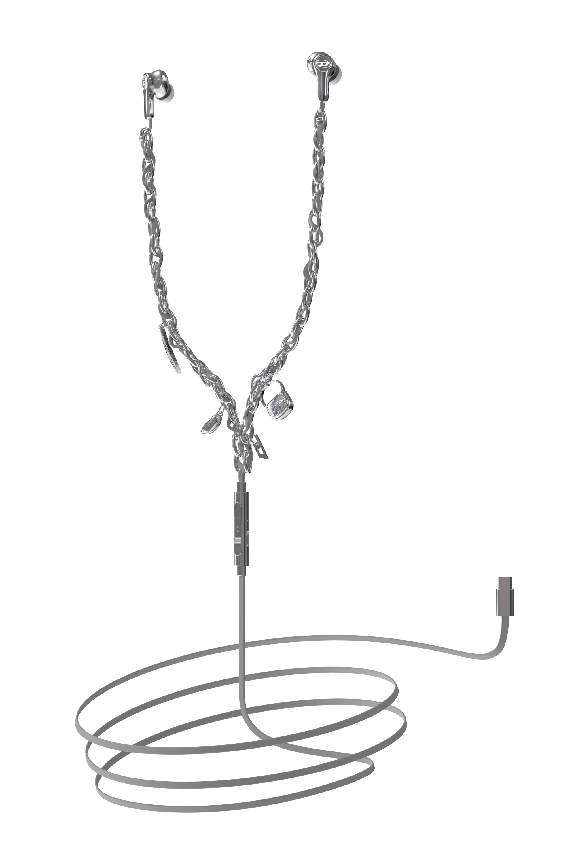 Diesel - 60458  WIRED EARBUDS, Unisex's Wired Earbuds and charms in Silver - 2