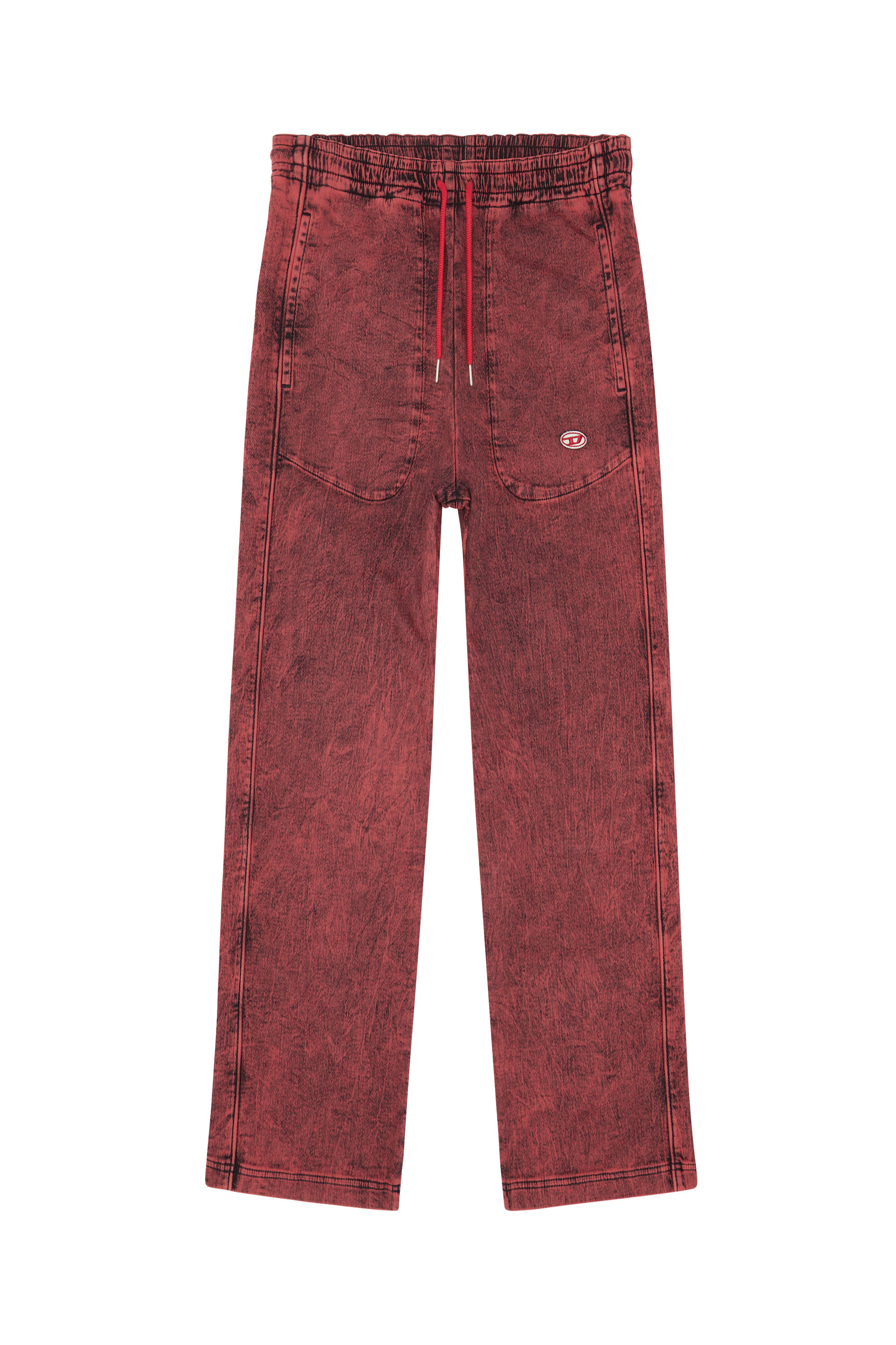 Diesel - D-Martians Track Denim 09D16 Straight, Red - Image 5
