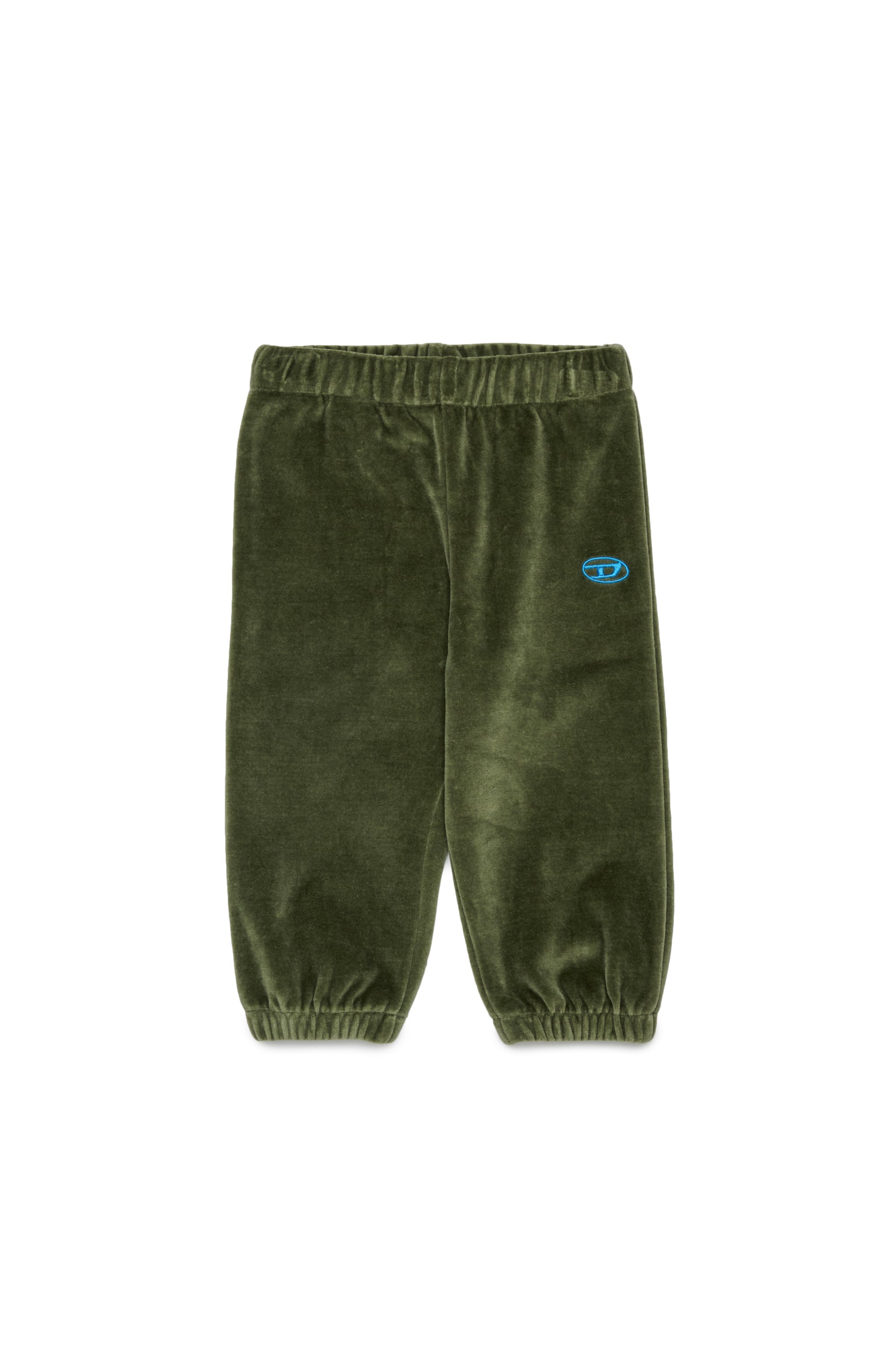 Diesel - PHENIB, Man's Velvet sweatpants with Oval D embroidery in Green - 1