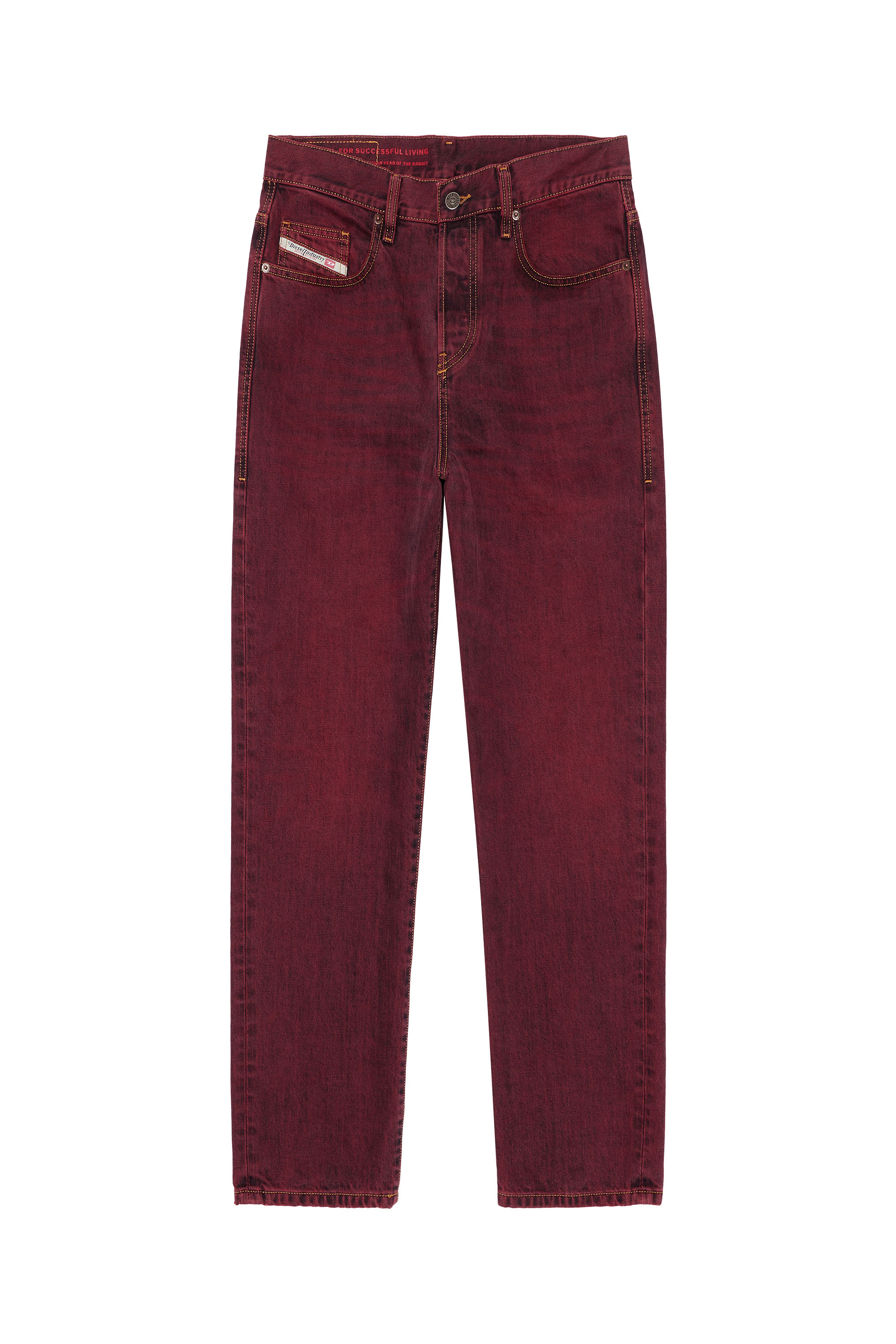 Diesel - 2020 D-Viker 09H01 Straight Jeans, Burgundy - Image 1
