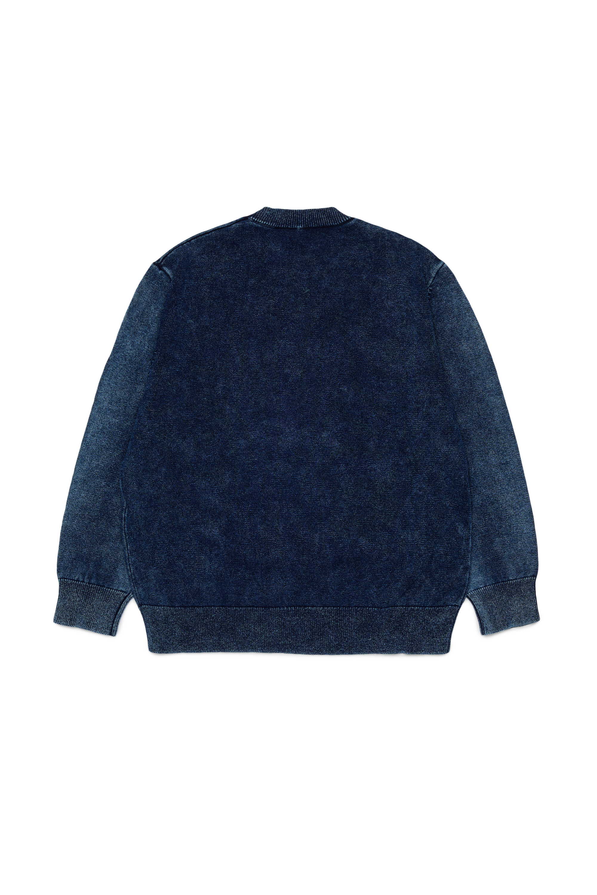 Diesel - KFINNIC OVER, Man's Denim-effect jumper with phoenix motif in Dark Blue - 2