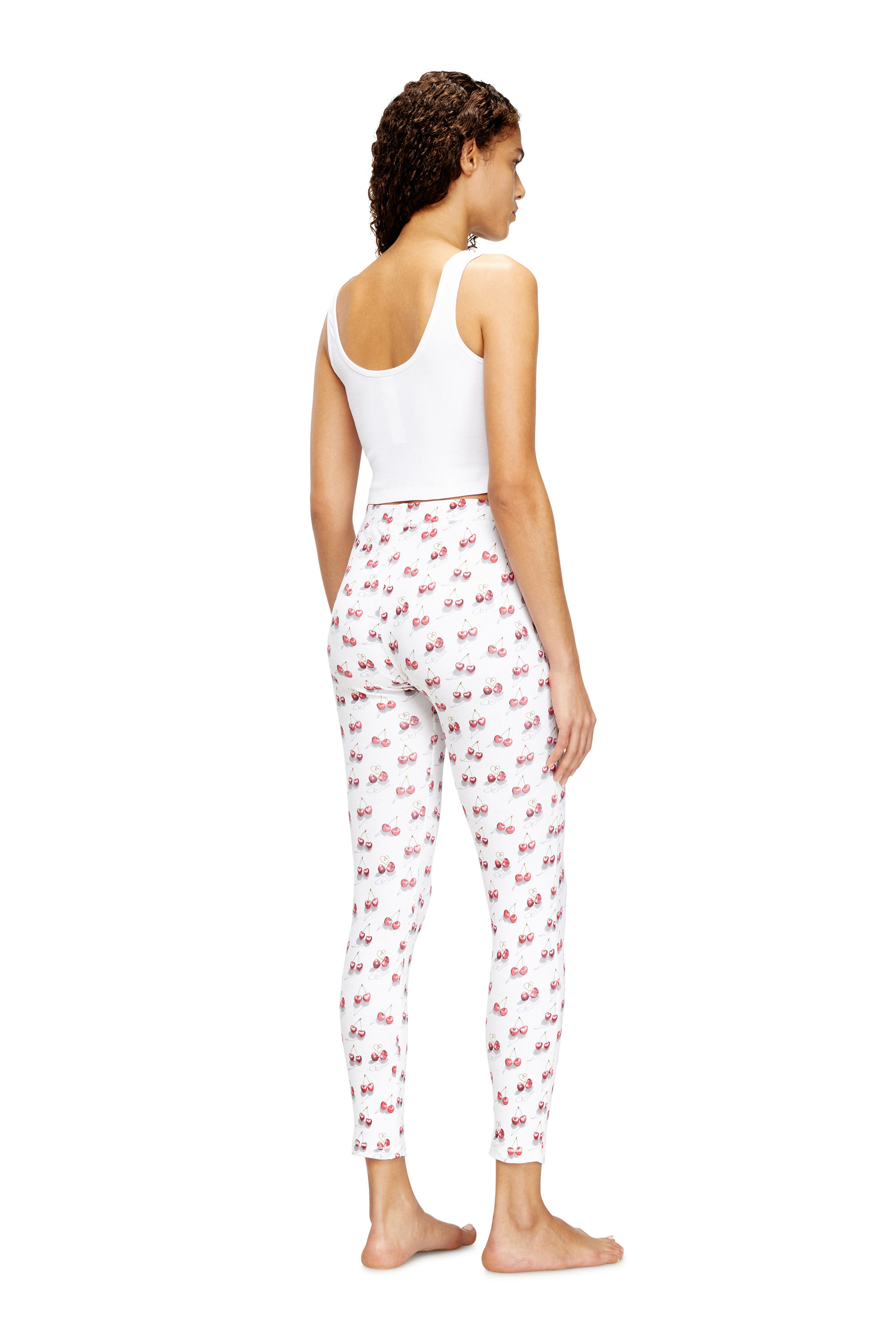 Diesel - SET-ABIGAIL-GFT, Woman's Cherry print pyjama set in stretch cotton in White/Red - 3