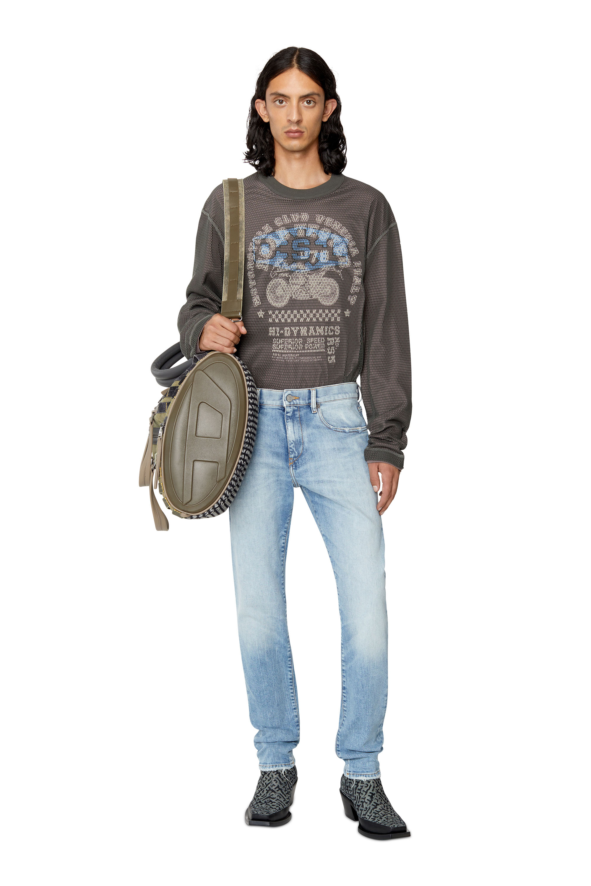 Diesel - 2019 D-Strukt 09E67 Slim Jeans, Light Blue - Image 5