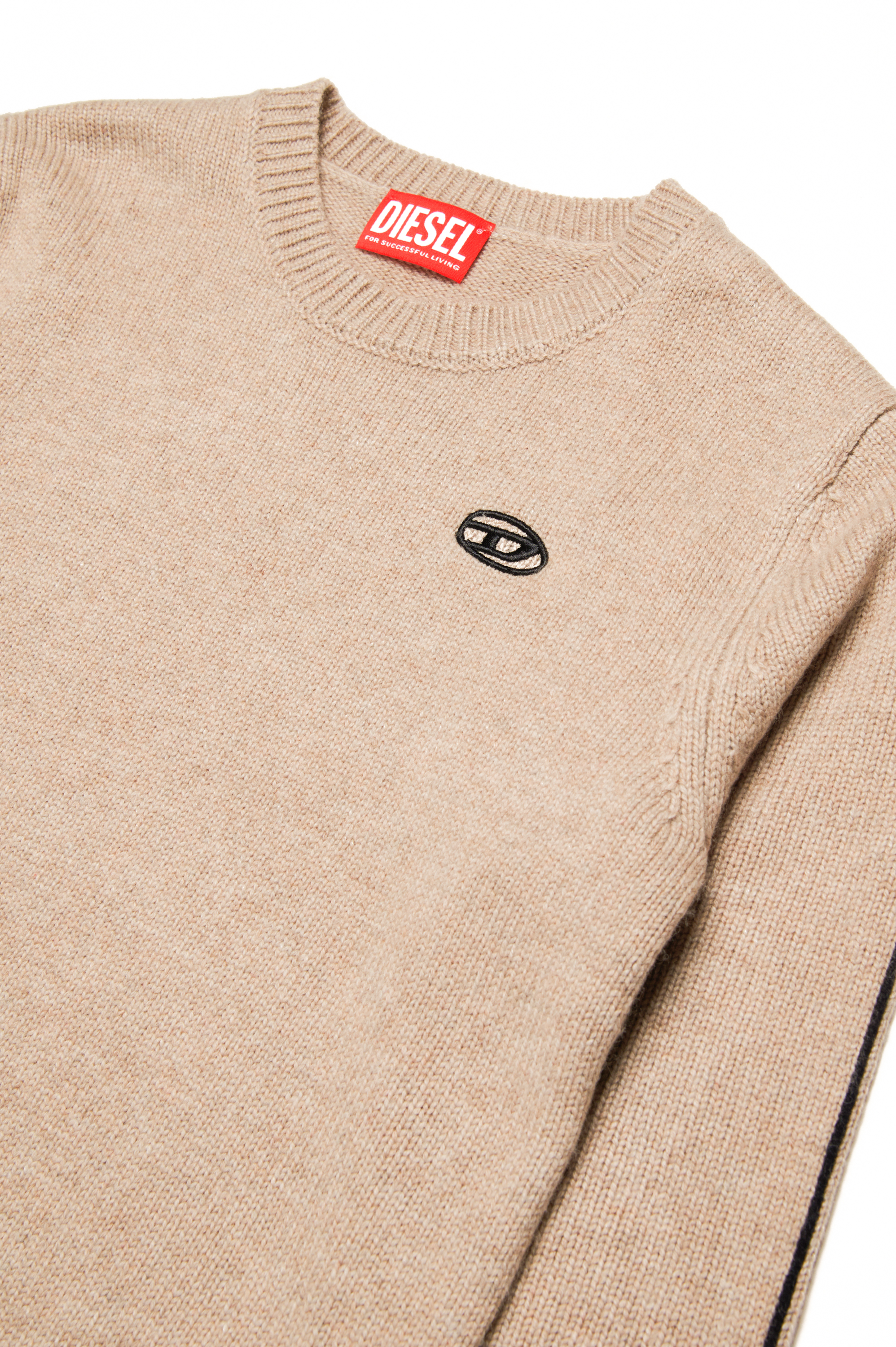 Diesel - KVROMO, Man Piped jumper in cashmere-enriched blend in Brown - Image 3