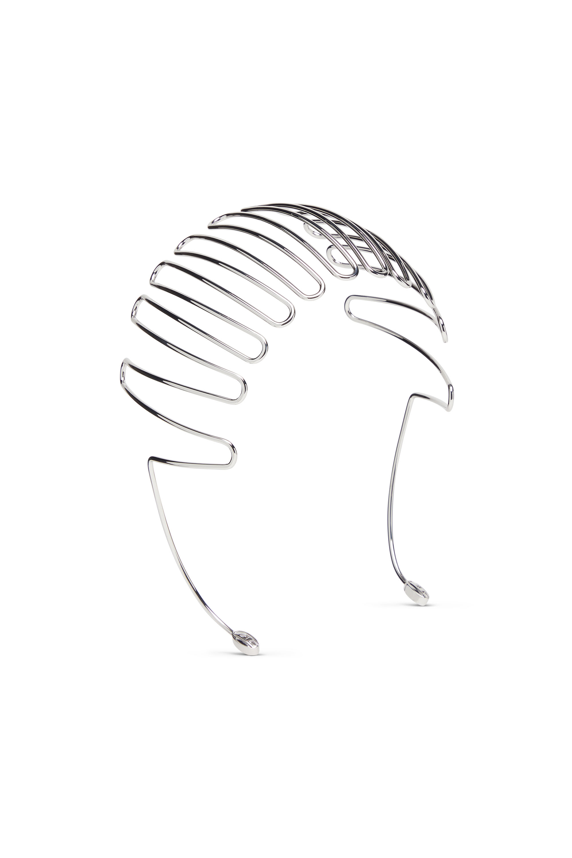 Diesel - VOLT-D HEADBAND, Woman's Cage headband with Oval D logos in Silver - 1
