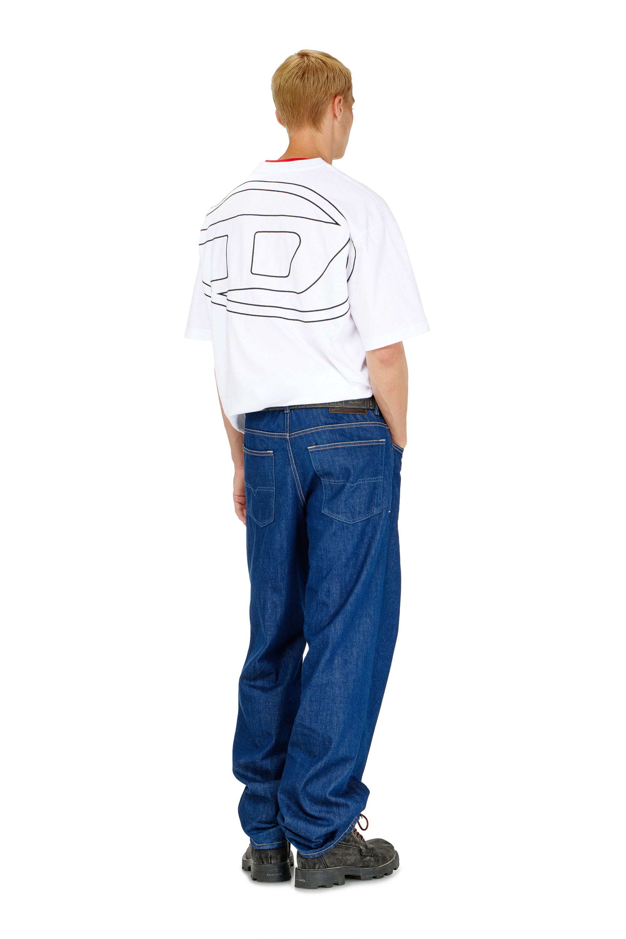 Diesel - T-BOGGY-MEGOVAL-D, Man's T-shirt with maxi oval D embroidery in White - 2