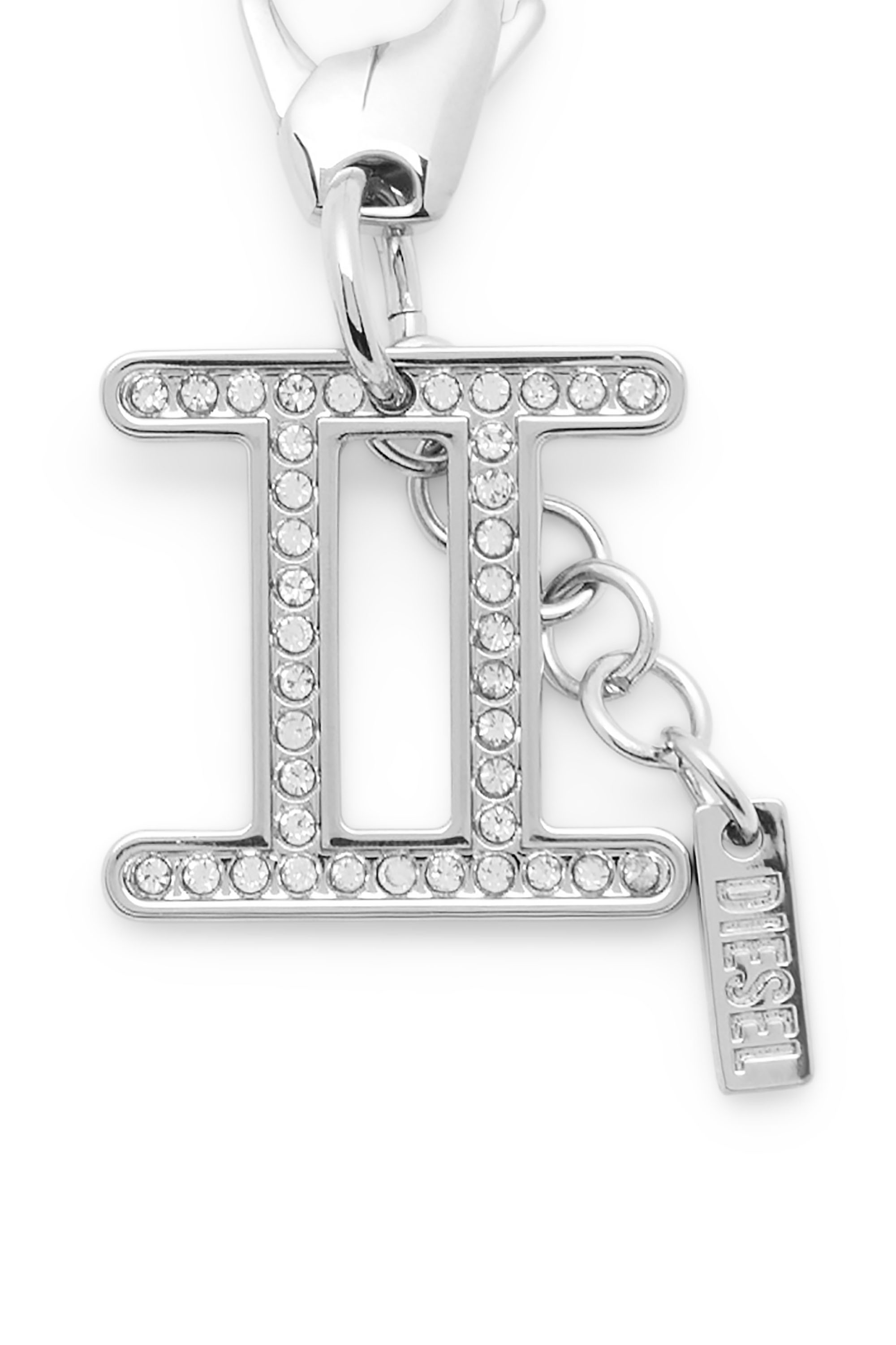 Diesel - CHARM GEMINI, Unisex's Metal Gemini charm with rhinestones in Silver - 3