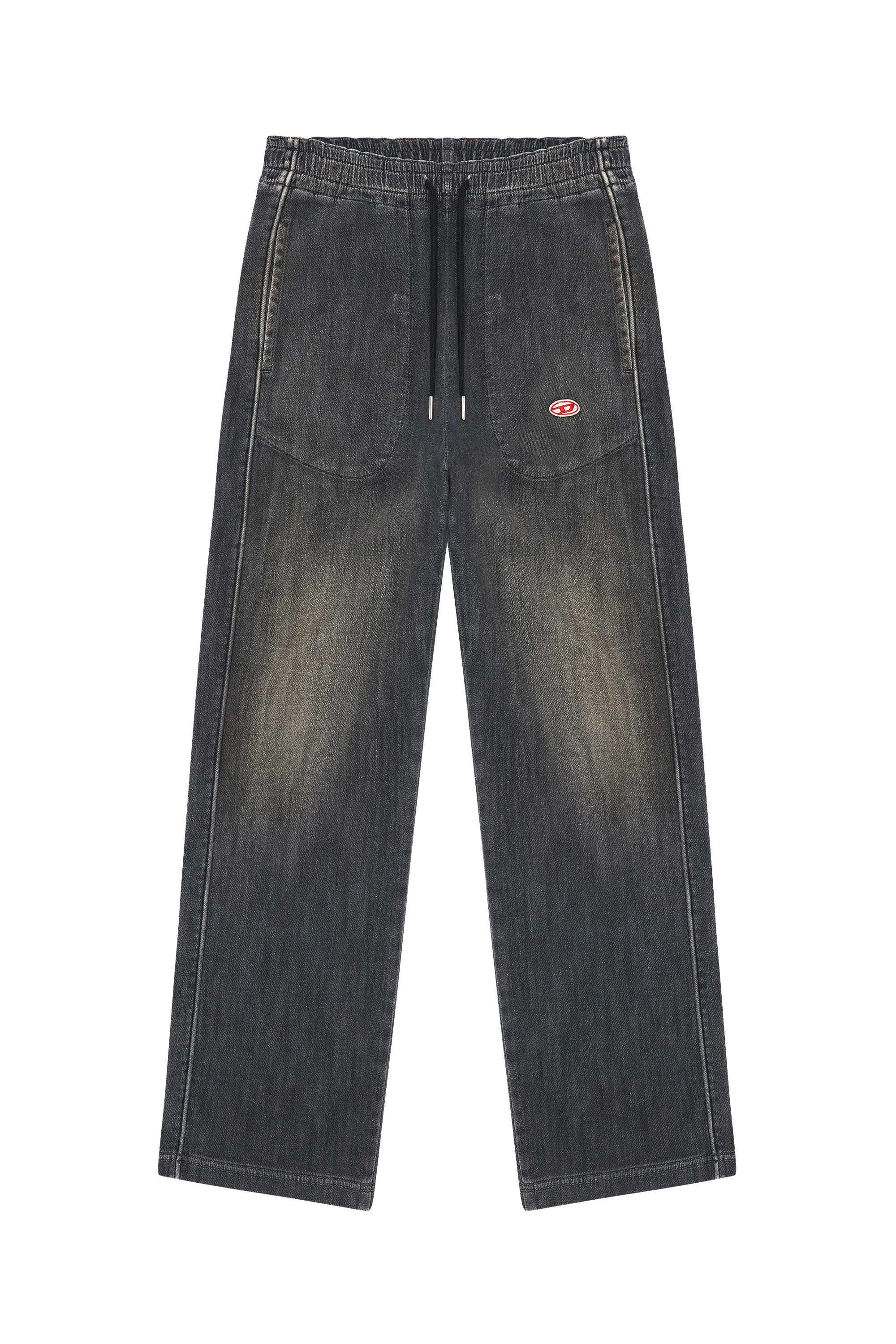 Diesel - Straight D-Martians Track Denim 09E30, Black/Dark grey - Image 6