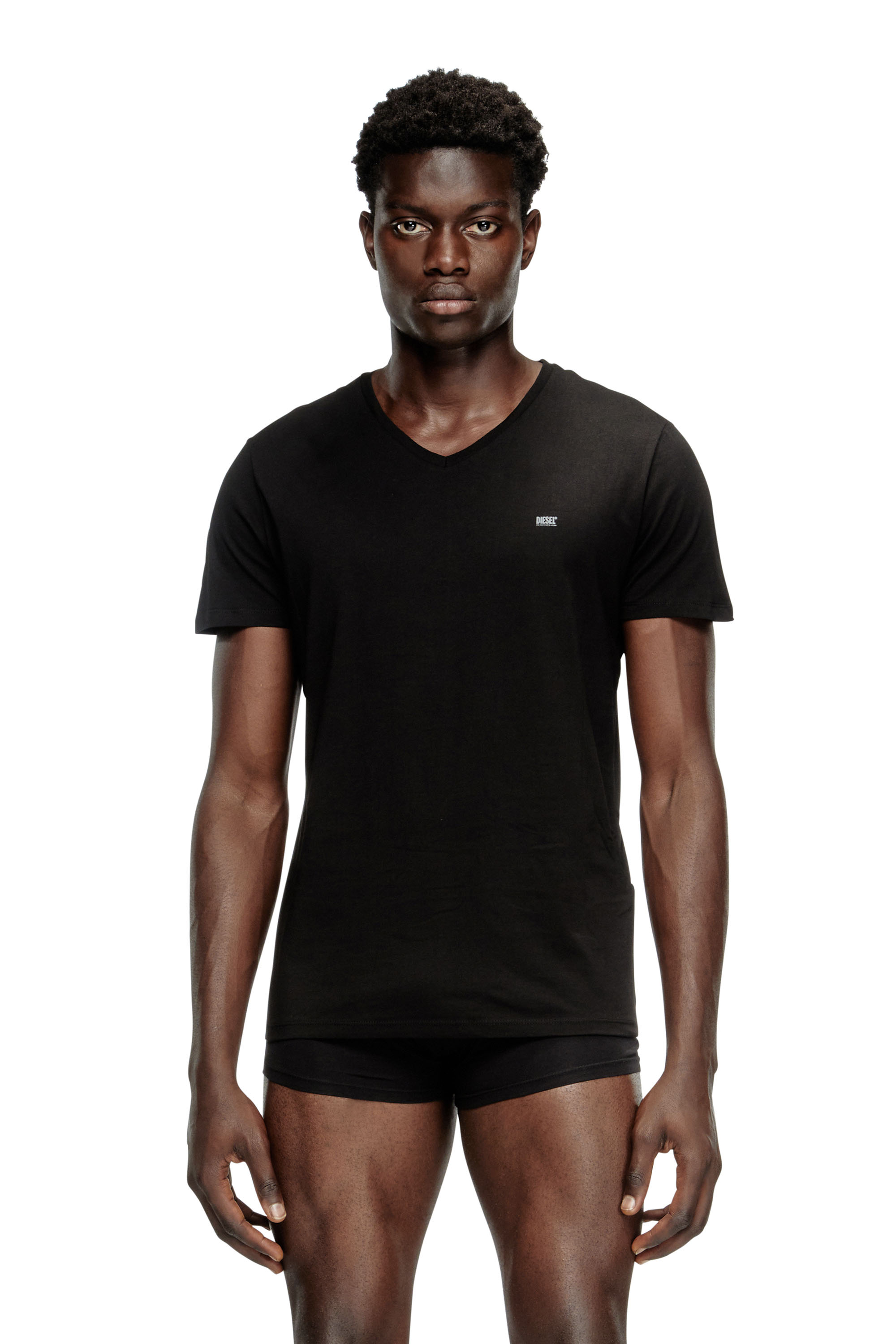 Diesel - UMTEE-MICHAEL3PACK, Man's Three-pack of V-neck T-shirts in Black - 2