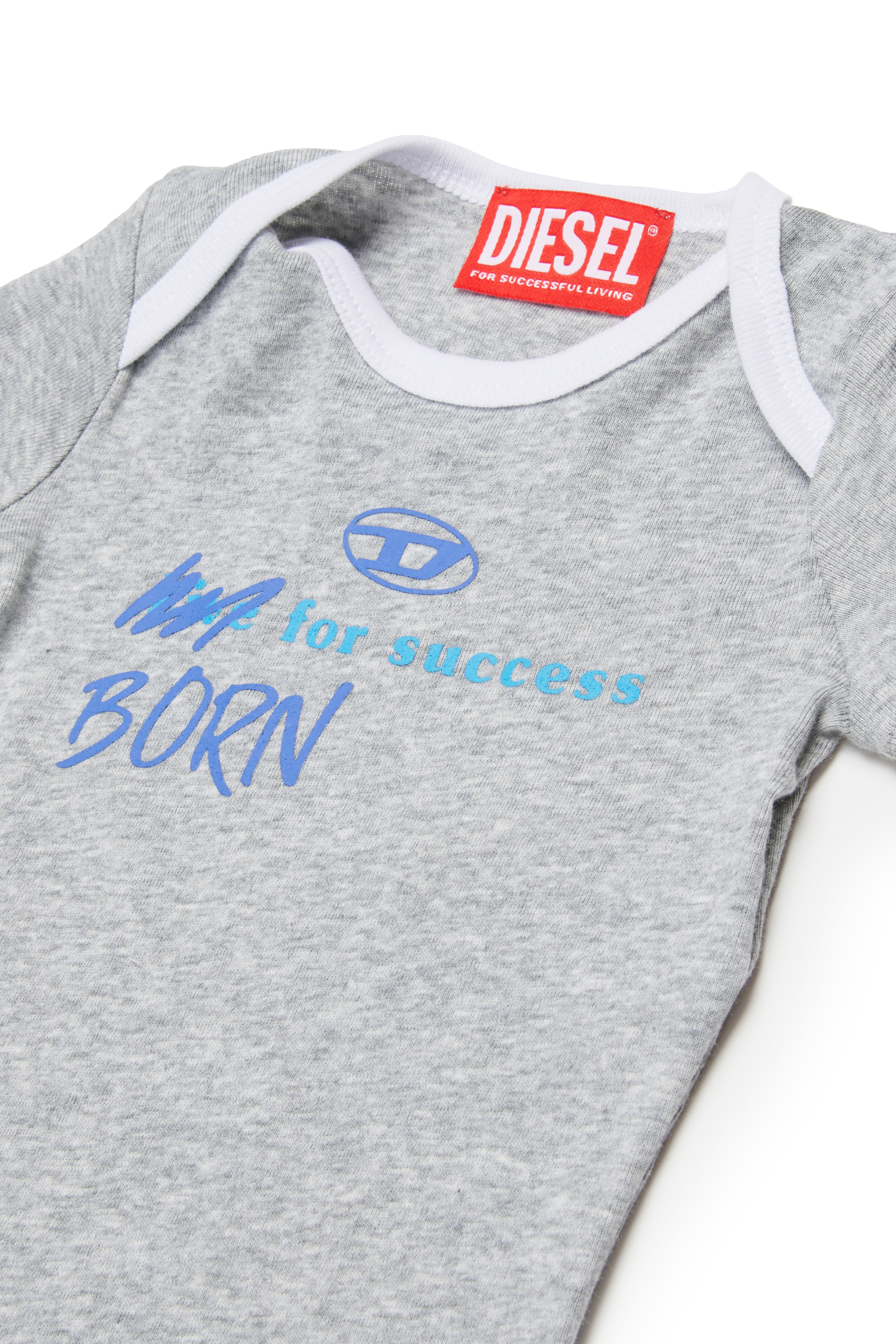 Diesel - URMAS-NB, Unisex's Born For Success newborn bodysuit in Grey - 3