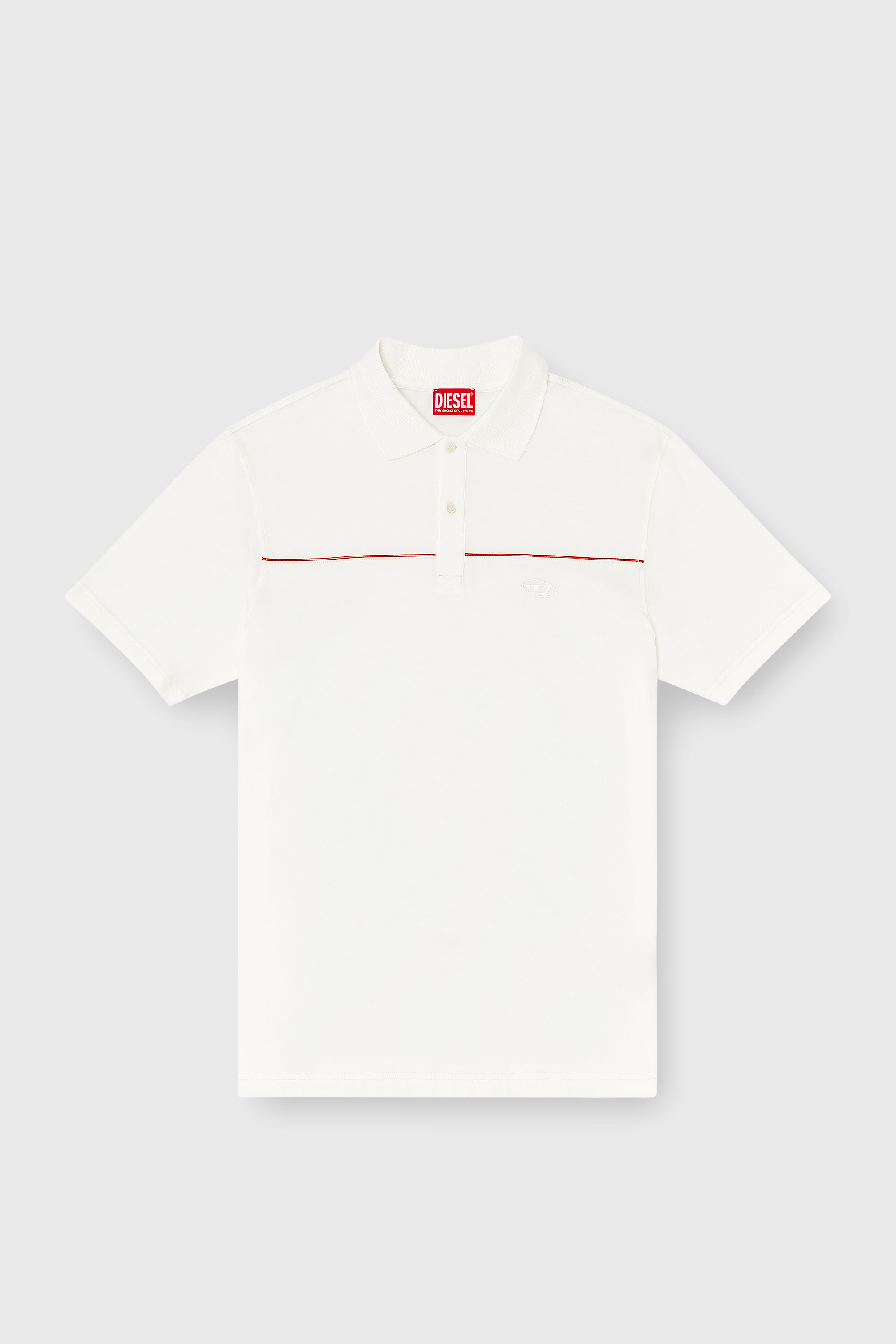 Diesel - T-REJUST-PIPING, Man's Polo shirt with contrast piping in White - 2