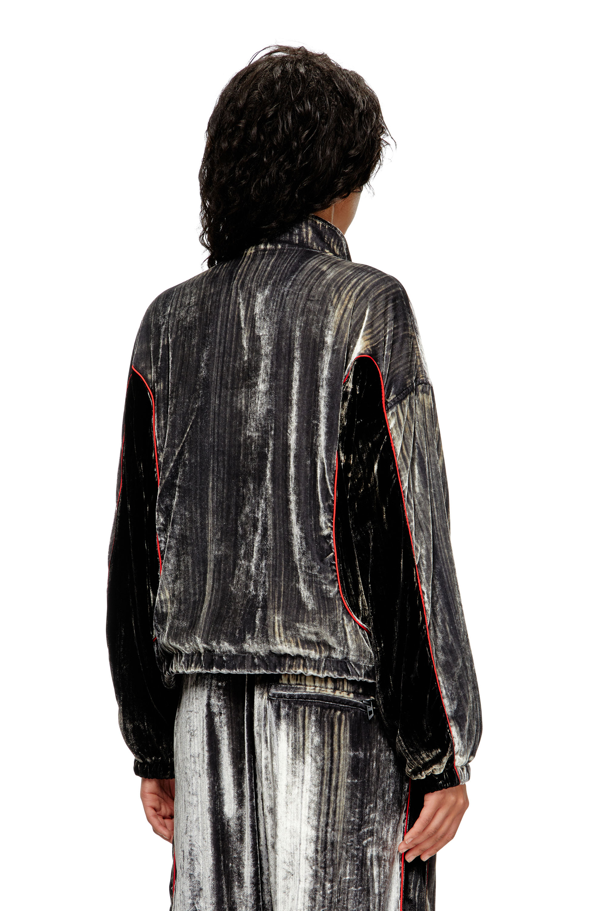 Diesel - G-RIFFIN, Woman's Track jacket in treated velvet in null - 4