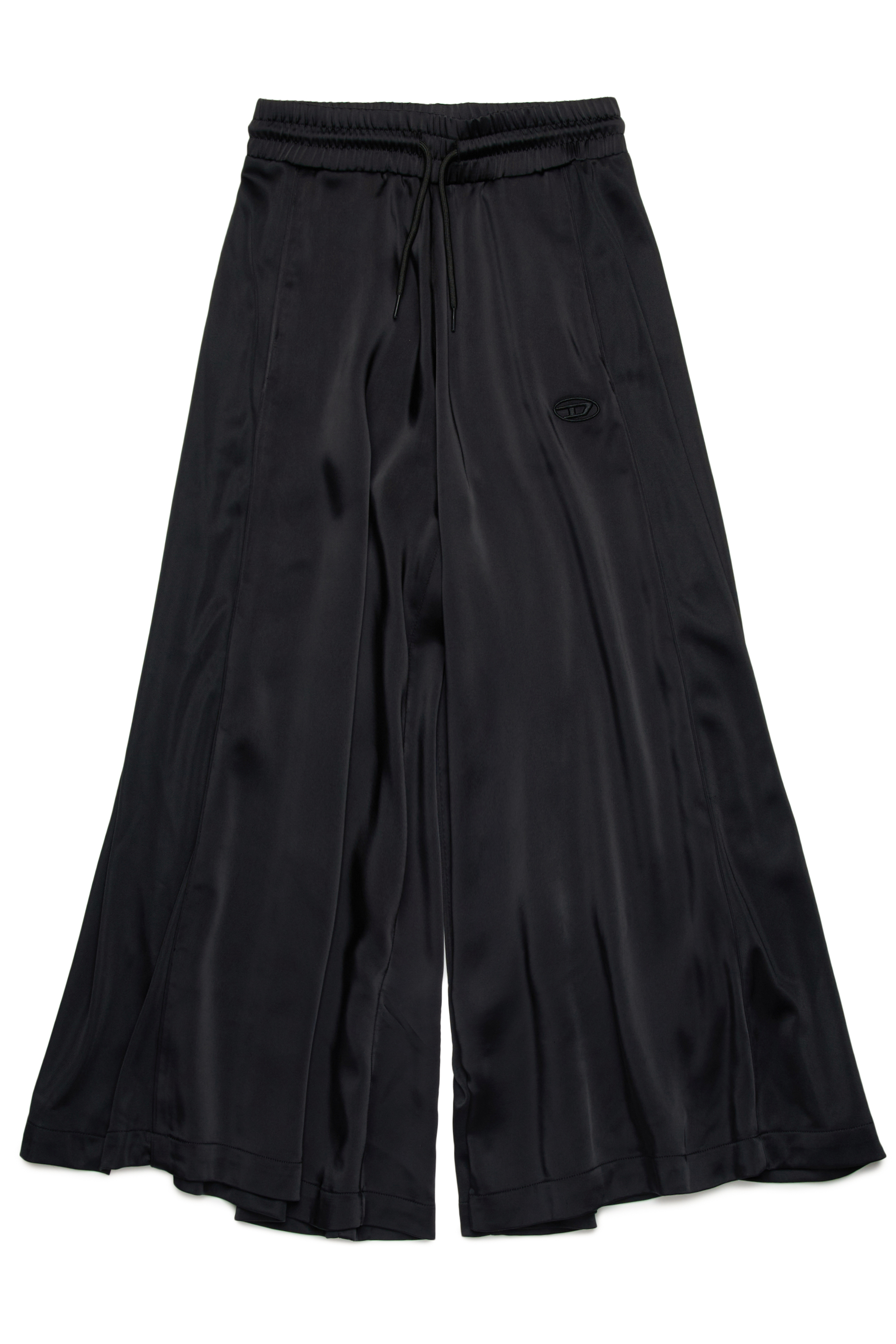 Diesel - PWILD, Woman's Palazzo pants in satin and jersey in Black - 1