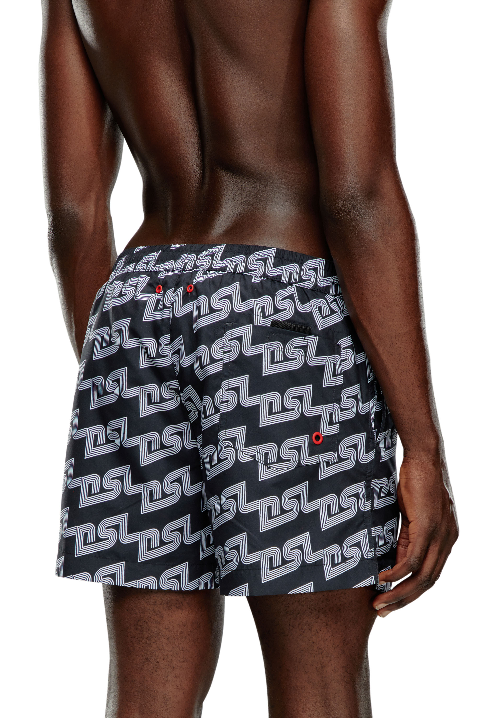 Diesel - BMBX-KEN-37, Man Mid-length swim shorts with DSL print in Black - Image 3