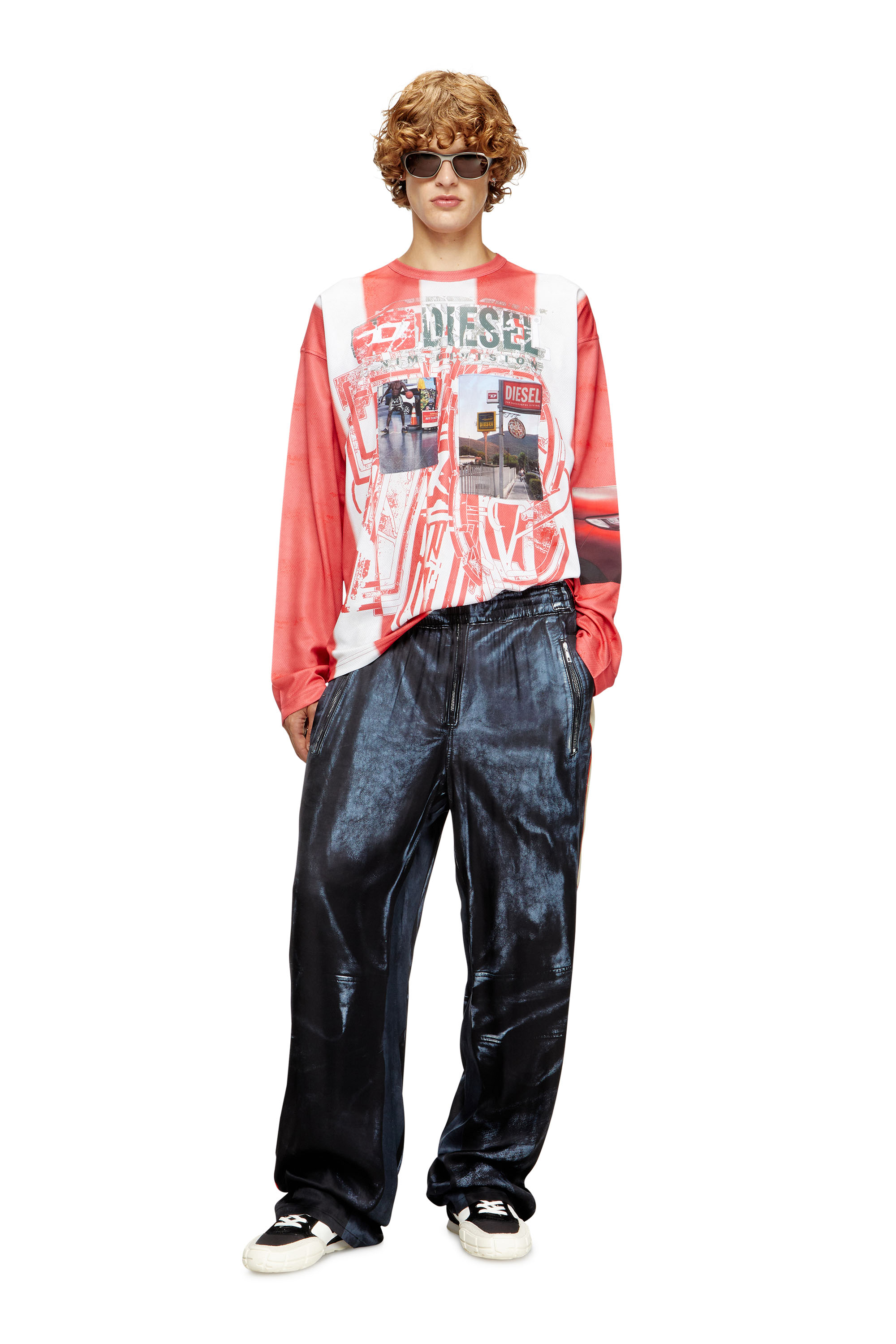 Diesel - P-THECKS-NMAN, Man's Viscose trousers with biker print in null - 2