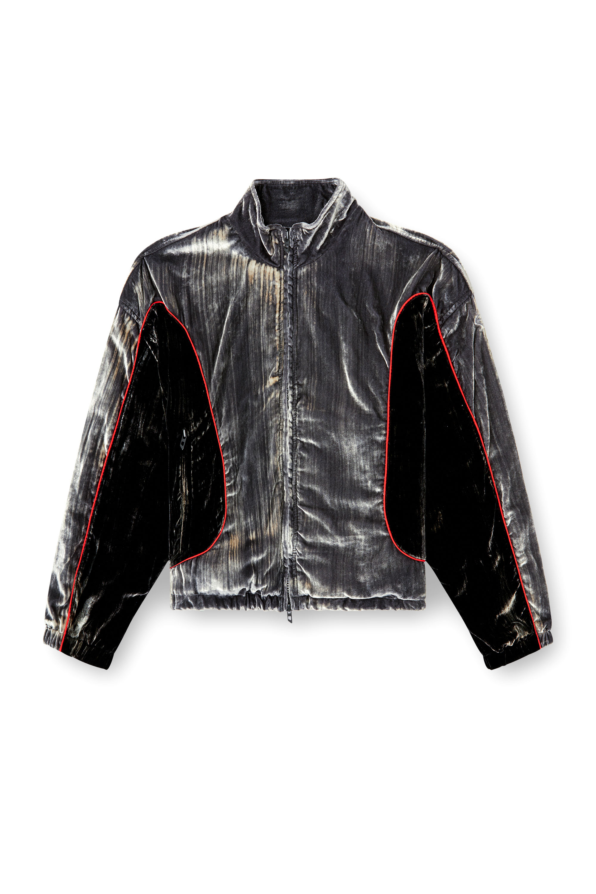 Diesel - G-RIFFIN, Woman's Track jacket in treated velvet in null - 3