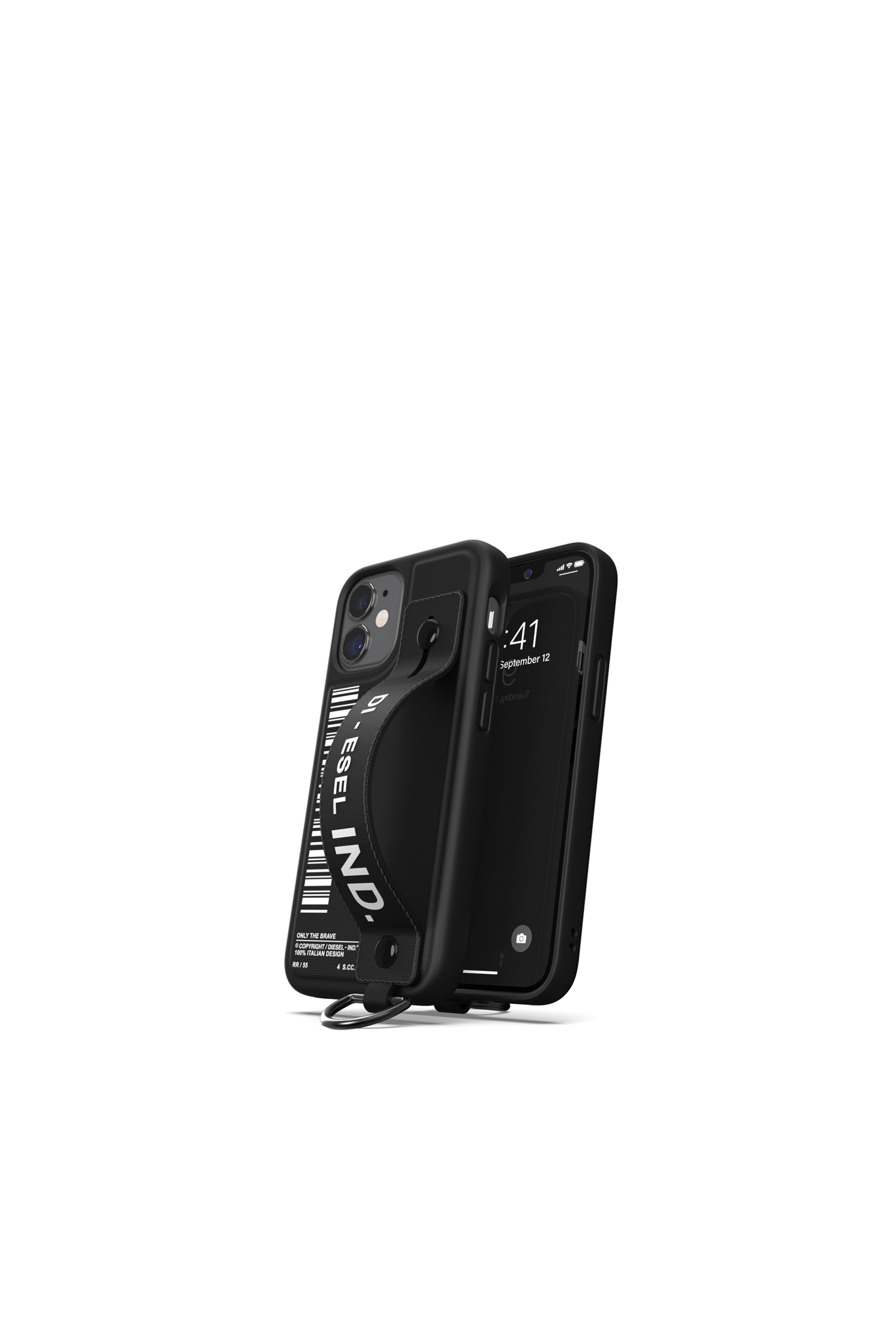 Diesel - 42524 STANDARD CASE, Unisex's Handstrap Case for iPhone 12 Mini in Black - 3