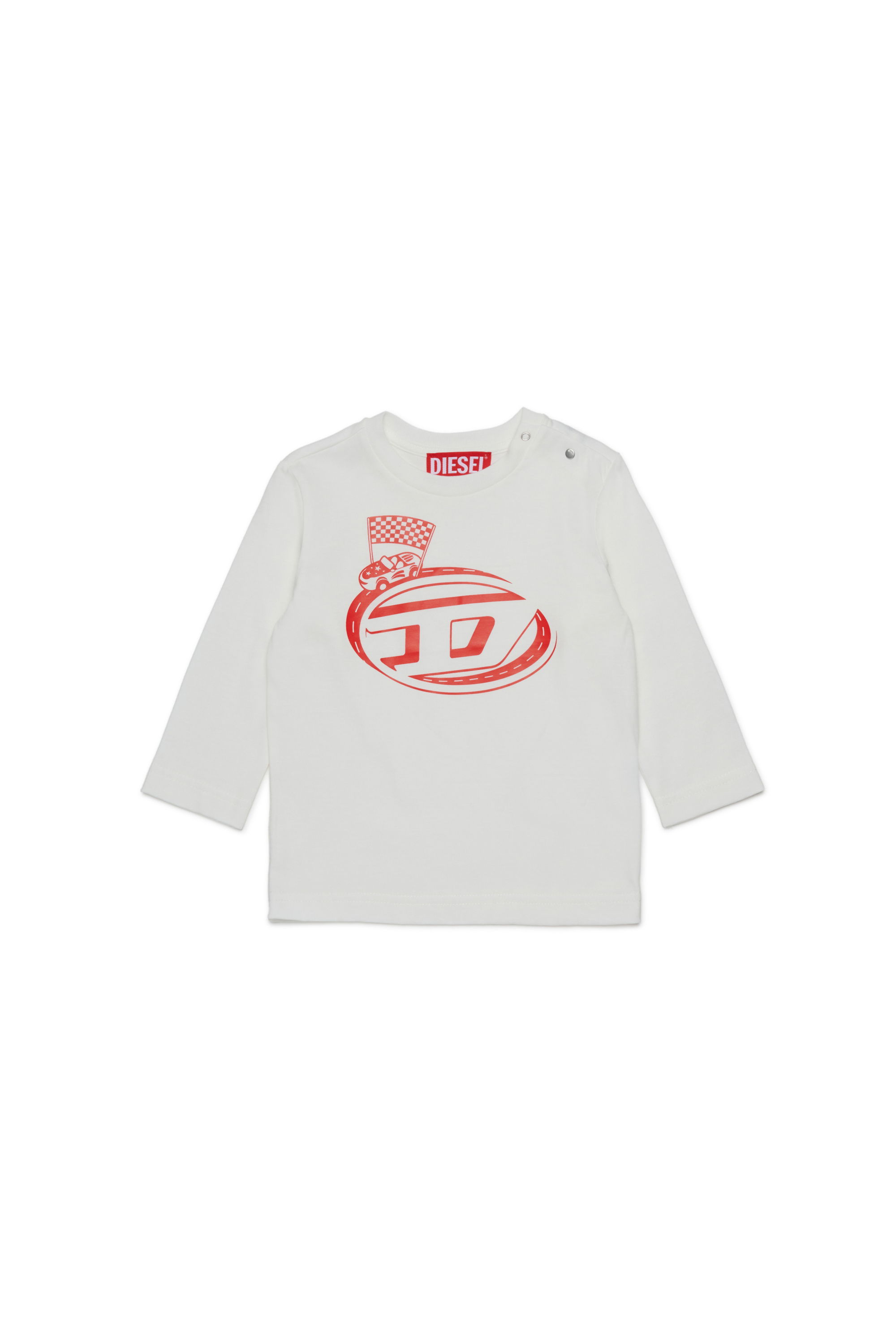 Diesel - TFILB, Man's Cotton T-shirt with graphic print in White - 1