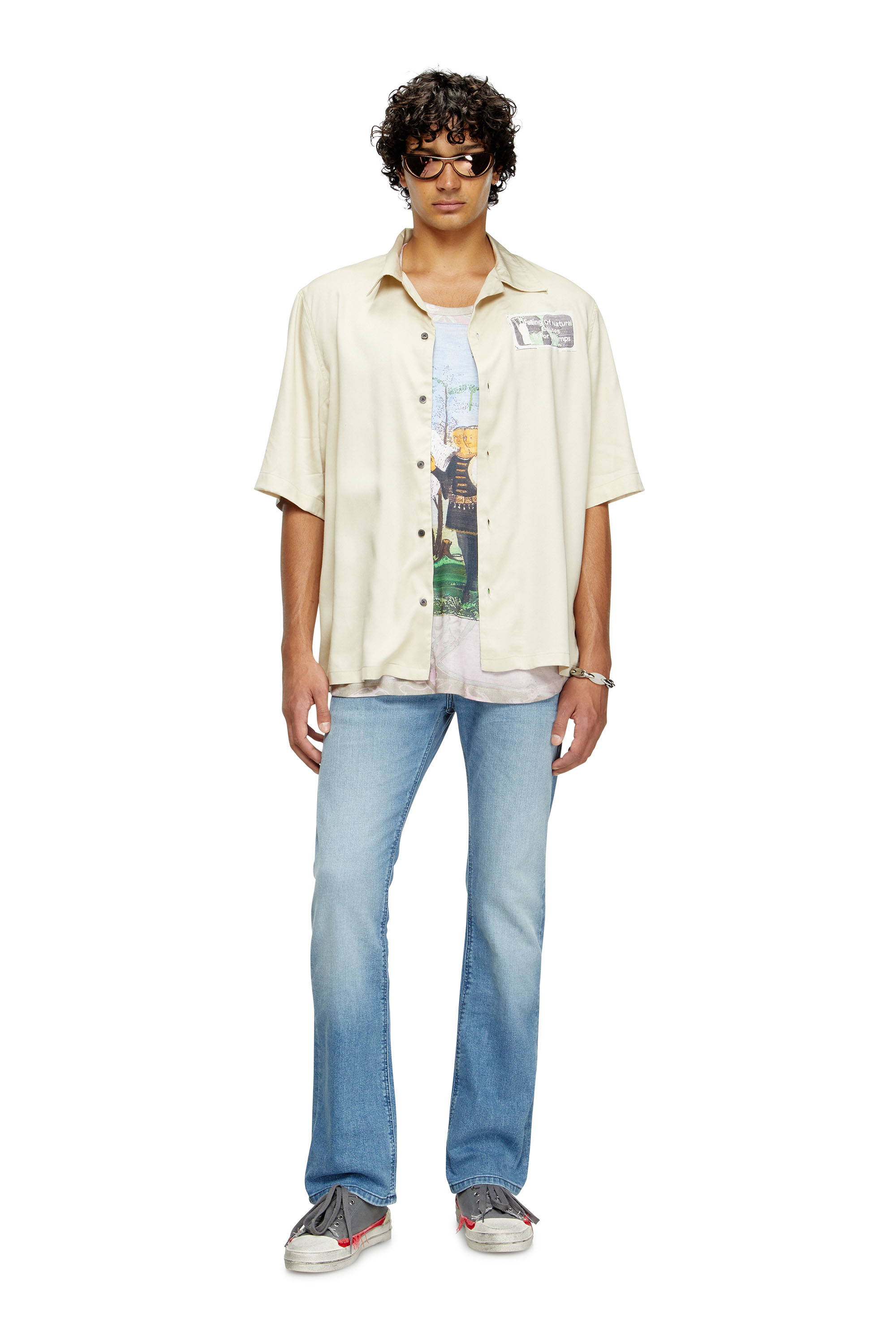Diesel - S-BRACK-B-EPBR, Man's TENCEL™ shirt with rhinestone graphic in null - 2