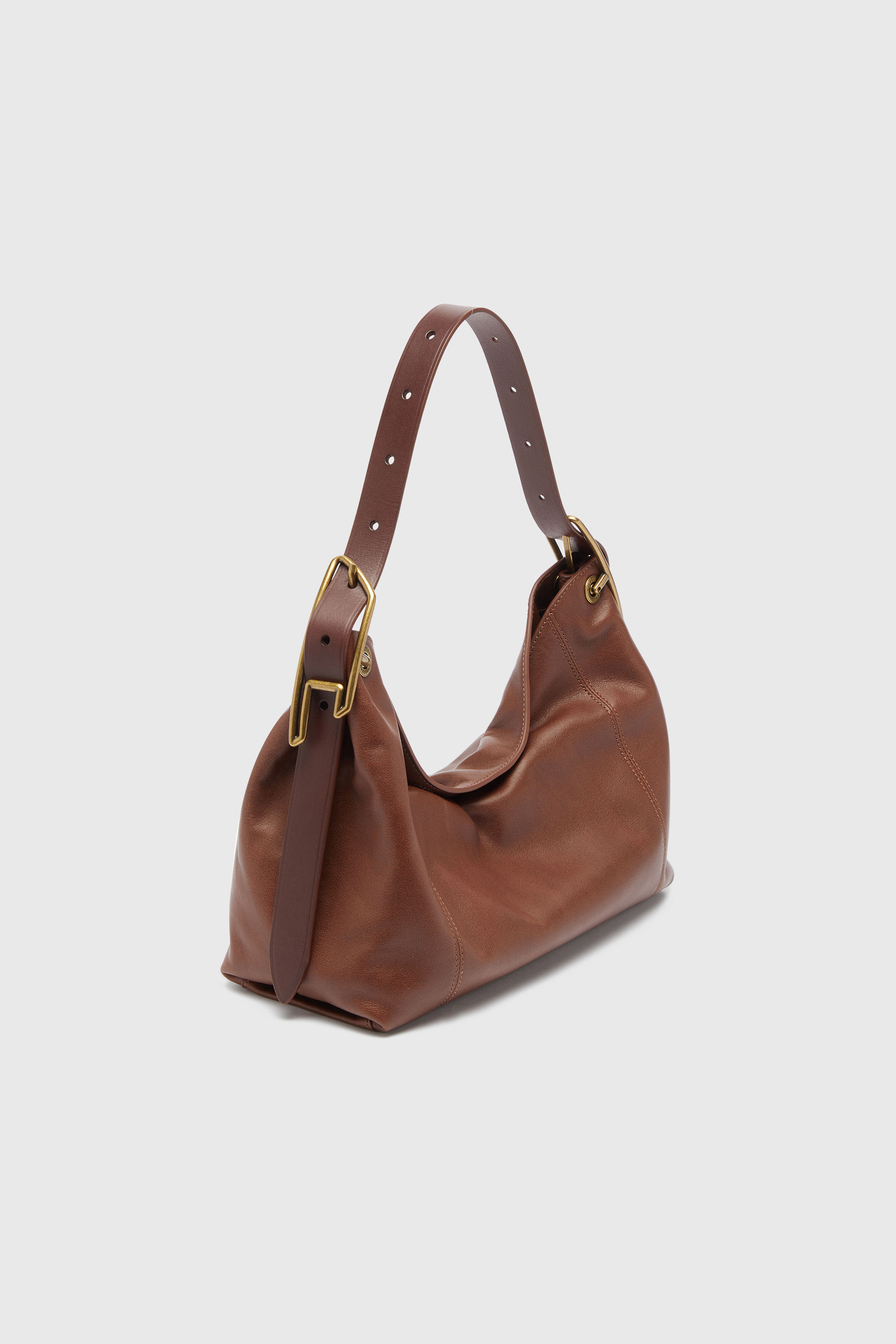 Diesel - D-LINE HOBO S, Woman's D-Line-Shoulder bag in leather in Dark Brown - 2