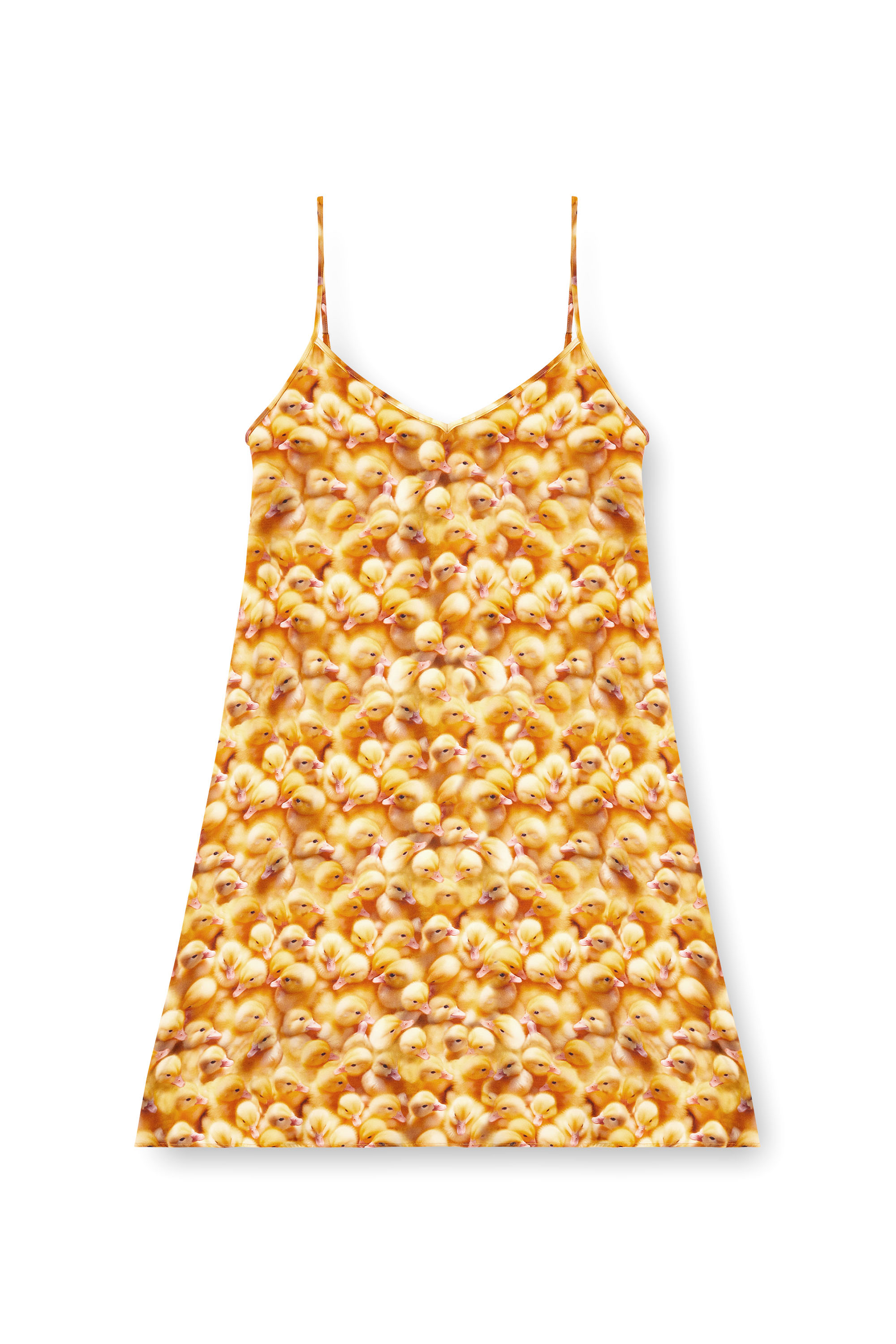 Diesel - D-ULCET, Woman's Mini dress in viscose with all-over print in Yellow - 3