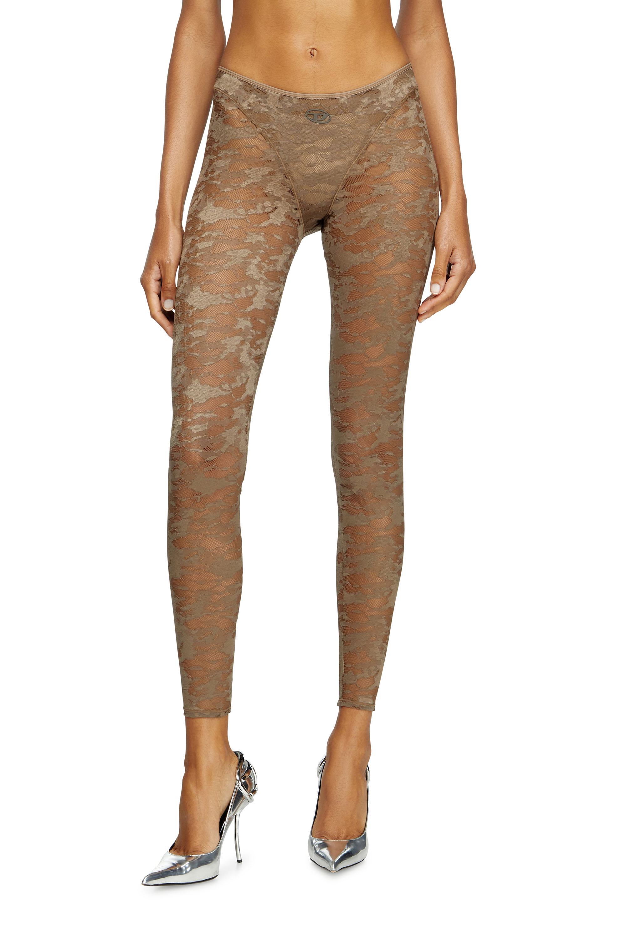 Diesel - CLAIRE-UTLT, Woman's Camo lace leggings in Brown - 2