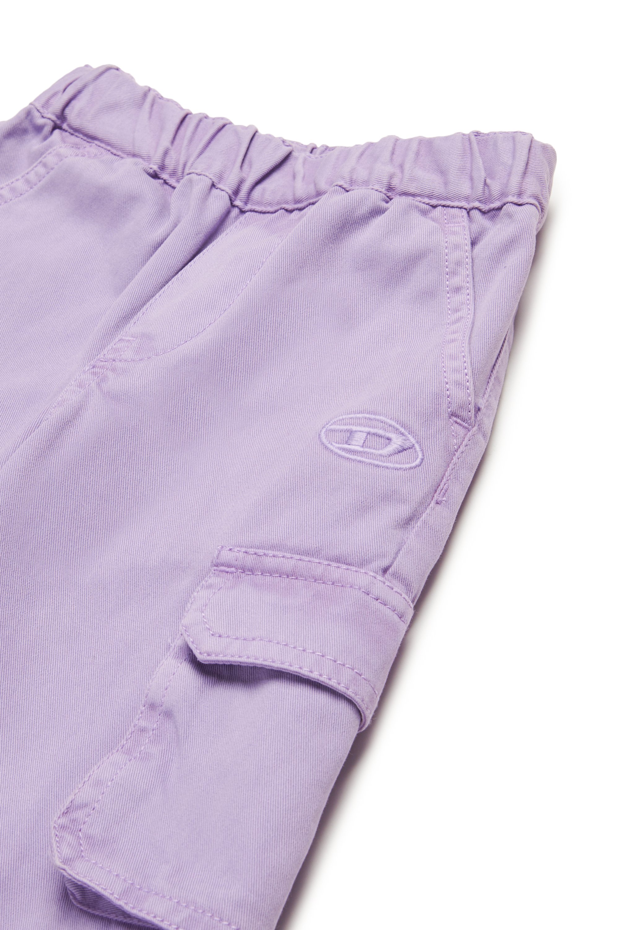 Diesel - PRATIB, Woman's Cargo pants in cotton gabardine in Lilac - 3