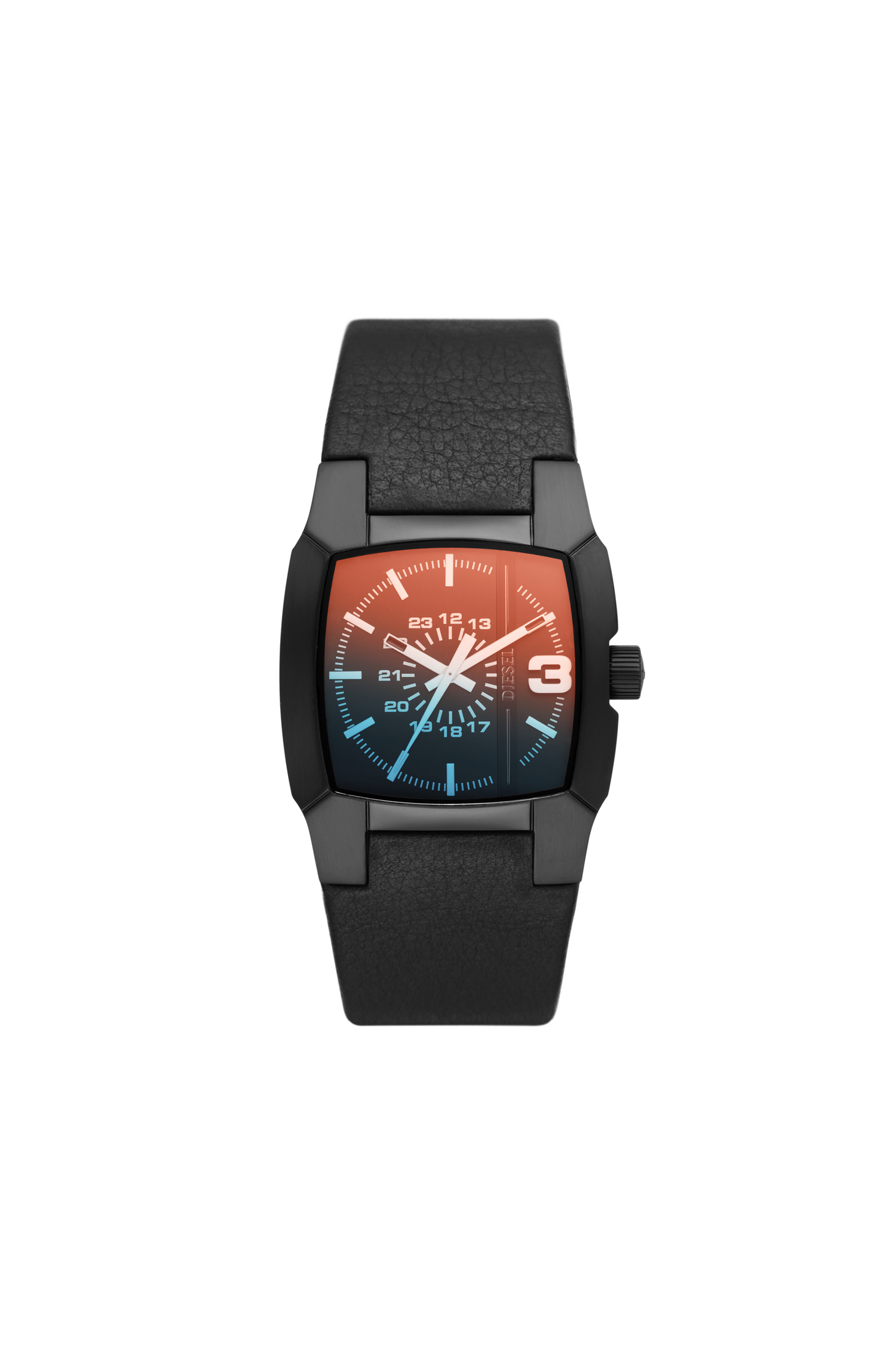 Diesel - DZ2000, Unisex's Cliffhanger Black Leather Watch in Black - 1