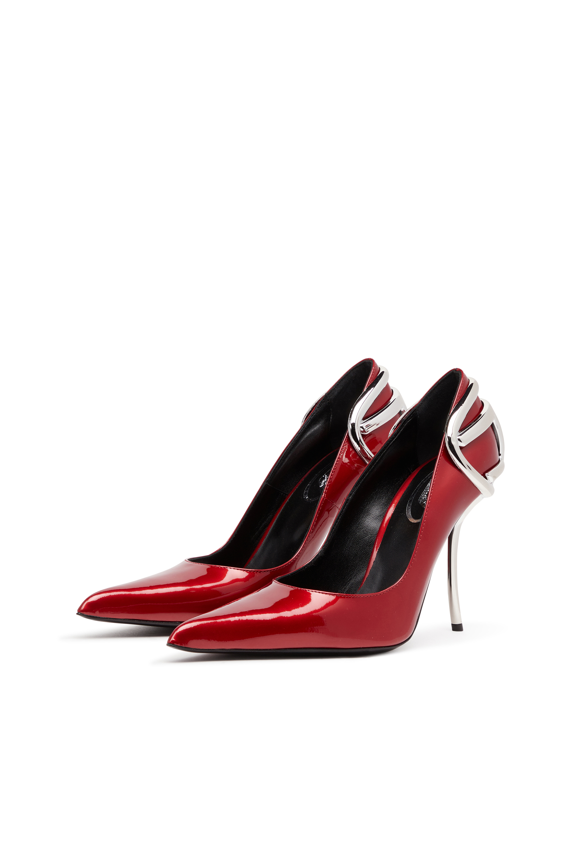 Diesel - D-TEN&HALF P, Woman's D-Ten&Half-Patent leather pumps with Oval D heel in Red - 9