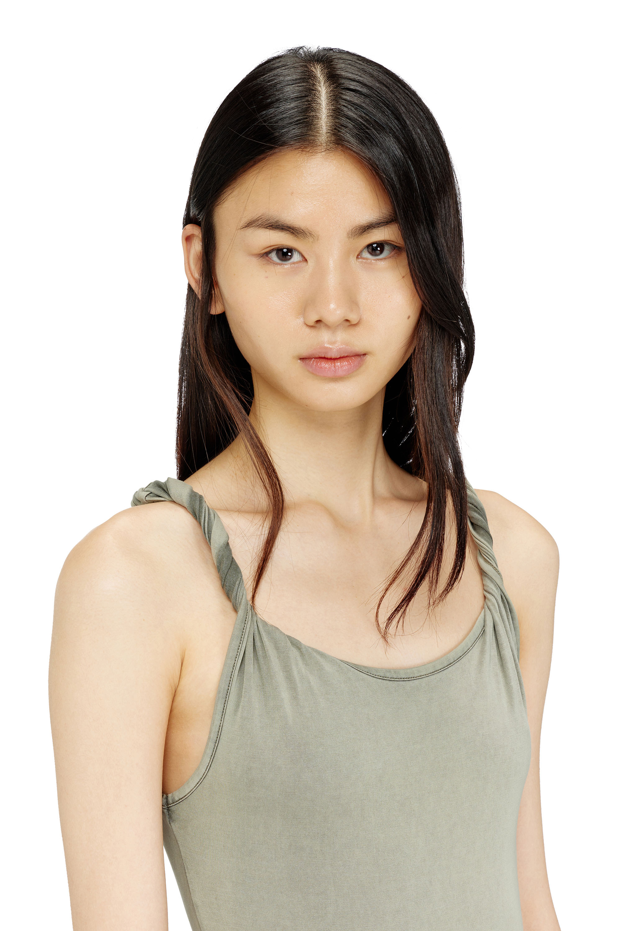 Diesel - D-ESTIGA-S1, Woman's Jersey maxi dress with twisted details in null - 5