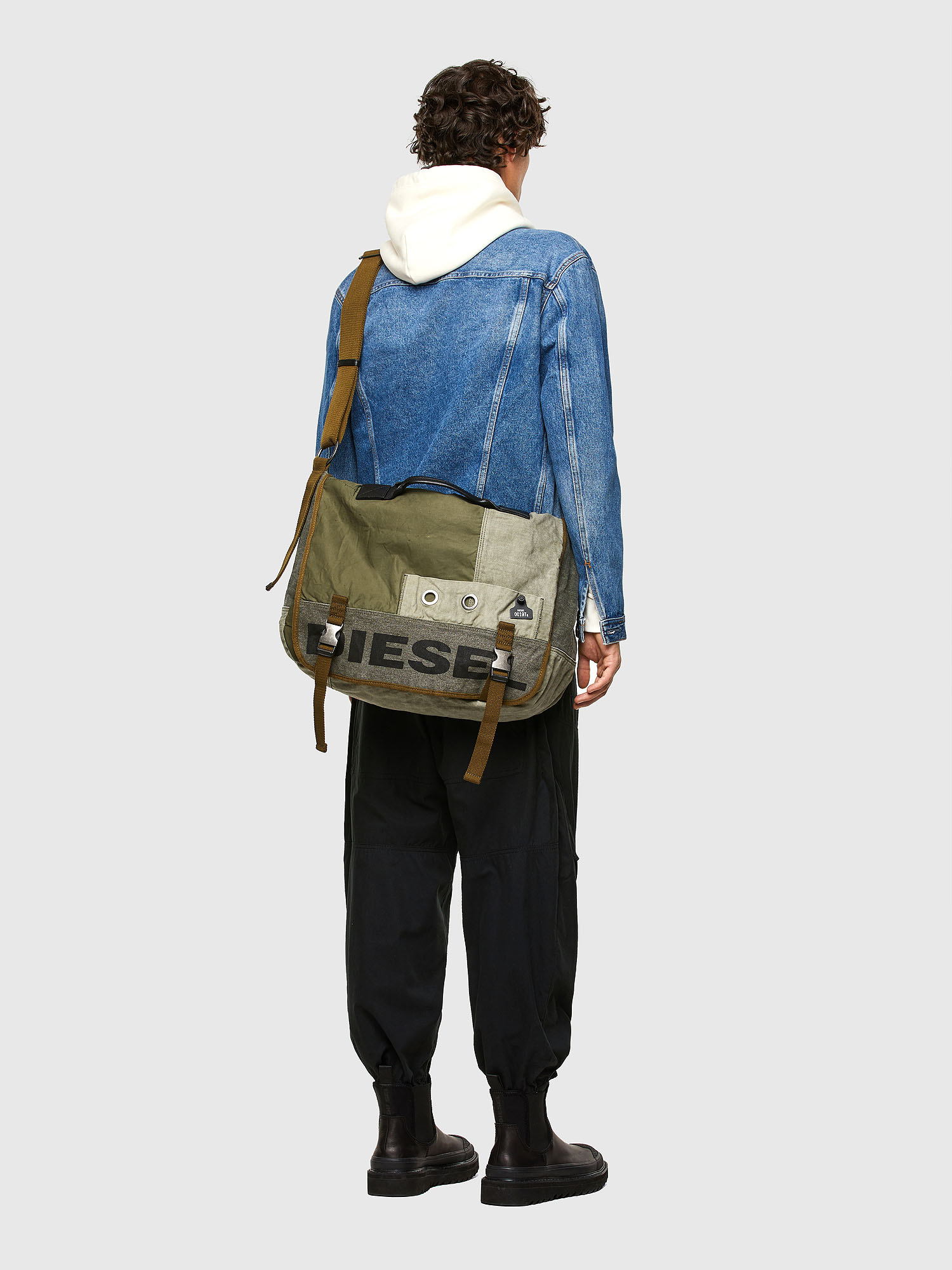 BIVIO Man Messenger bag in washed canvas Diesel