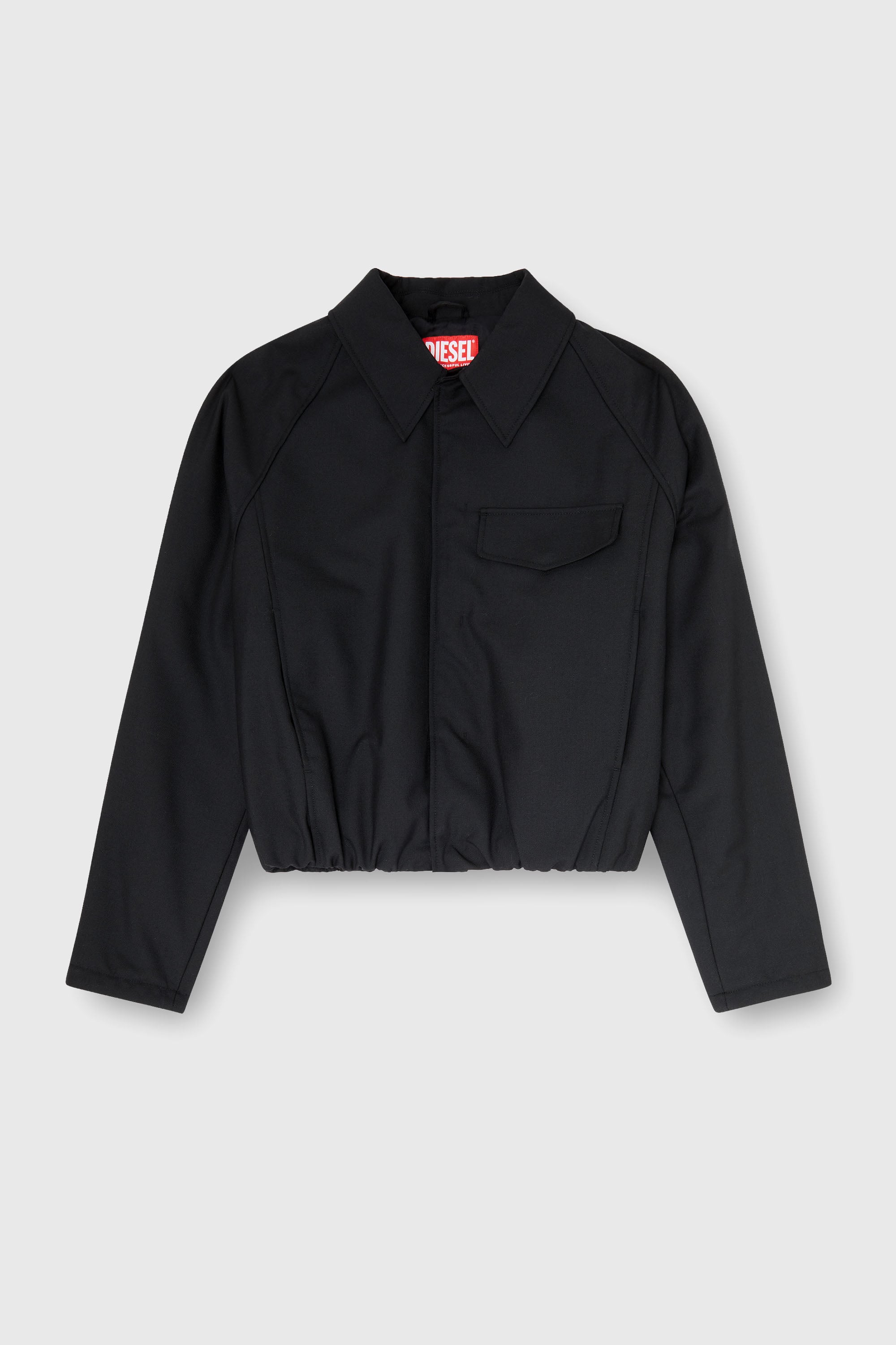 Diesel - J-ATTOR-COOL, Man's Gathered bomber jacket in wool blend in null - 2