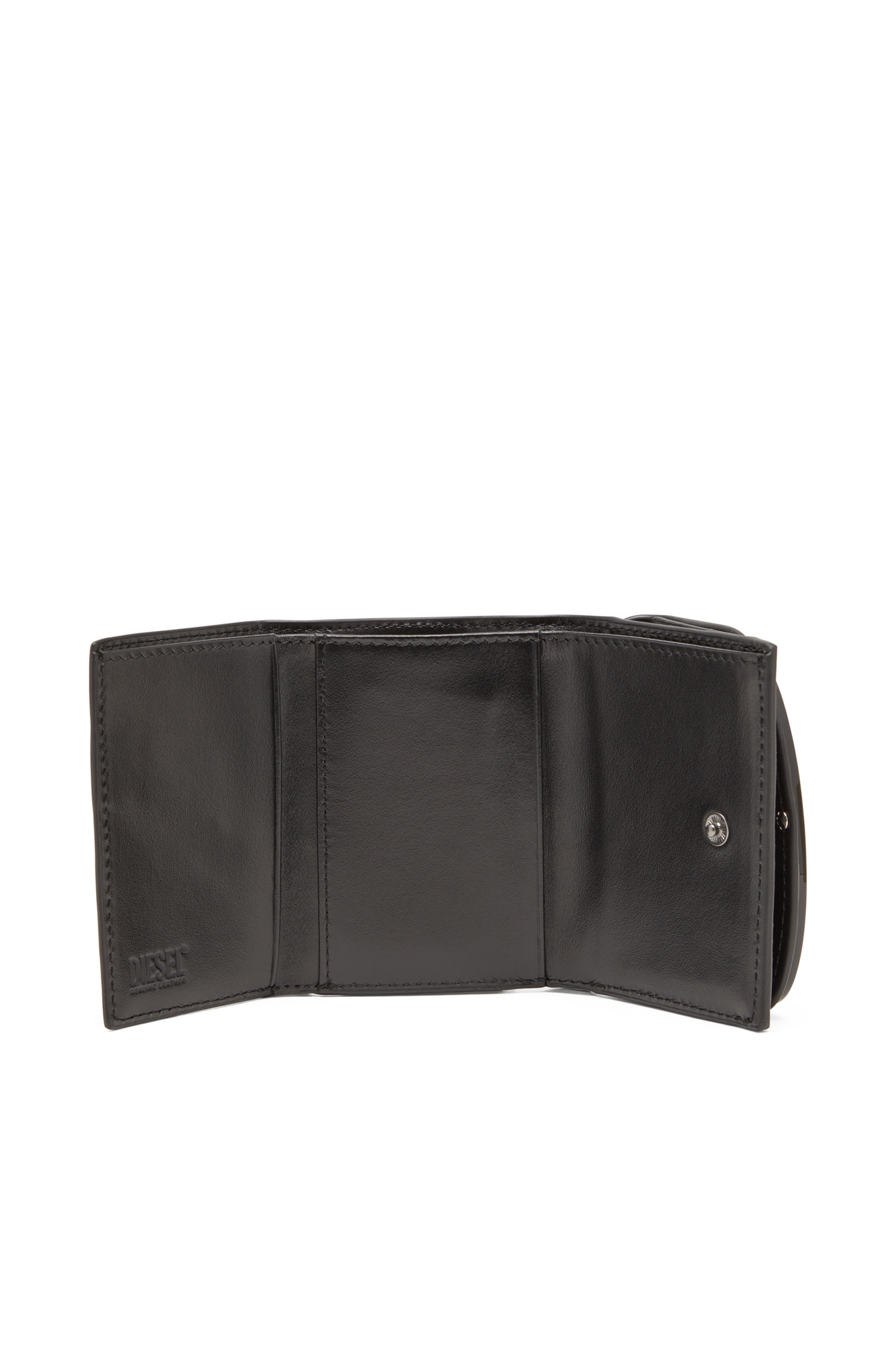 Diesel - 1DR TRI FOLD COIN XS II, Woman Tri-fold wallet in mirrored leather in Black - Image 4