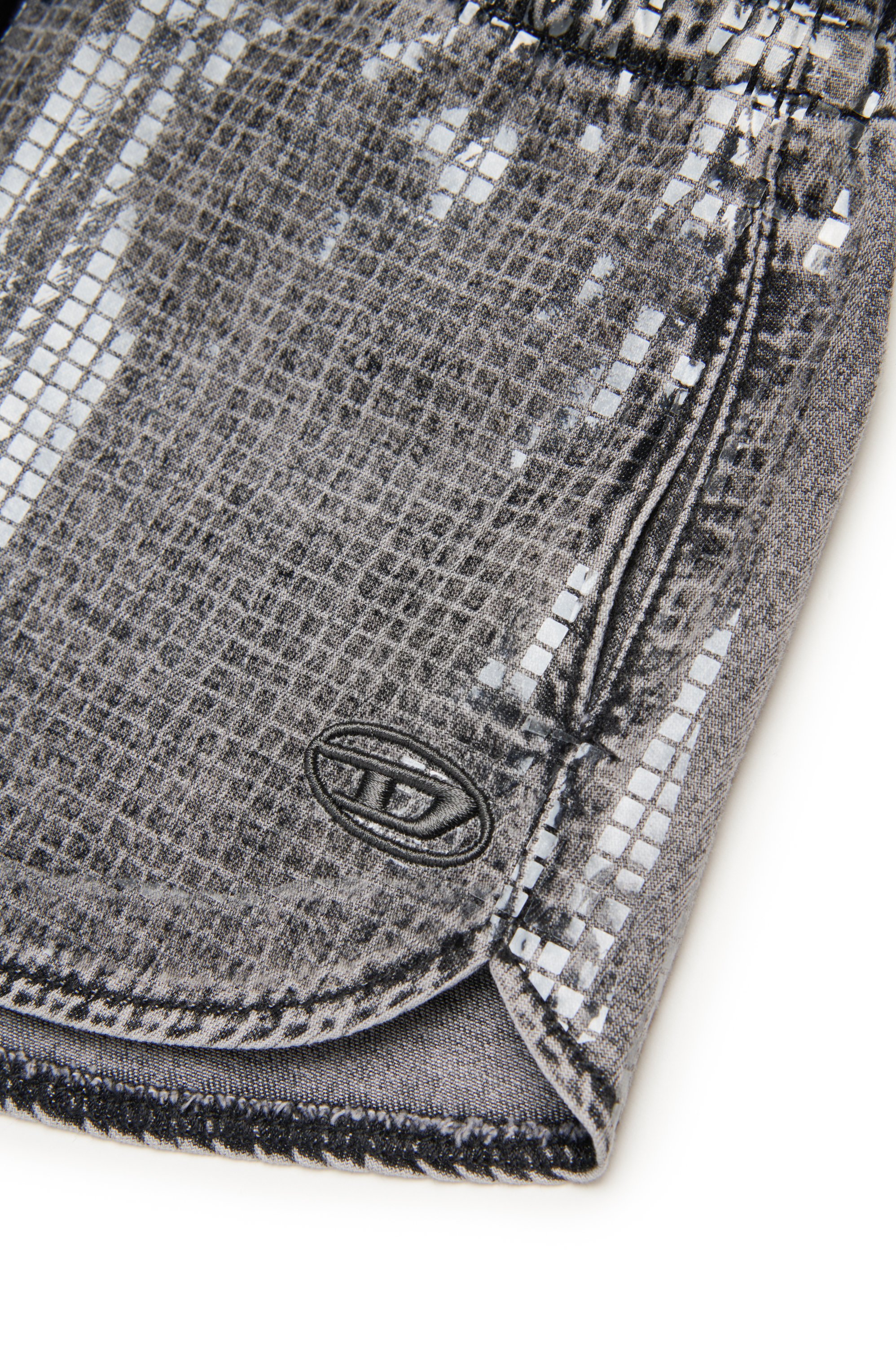 Diesel - PSUNNY, Woman's Track shorts in sequin denim in Black - 4