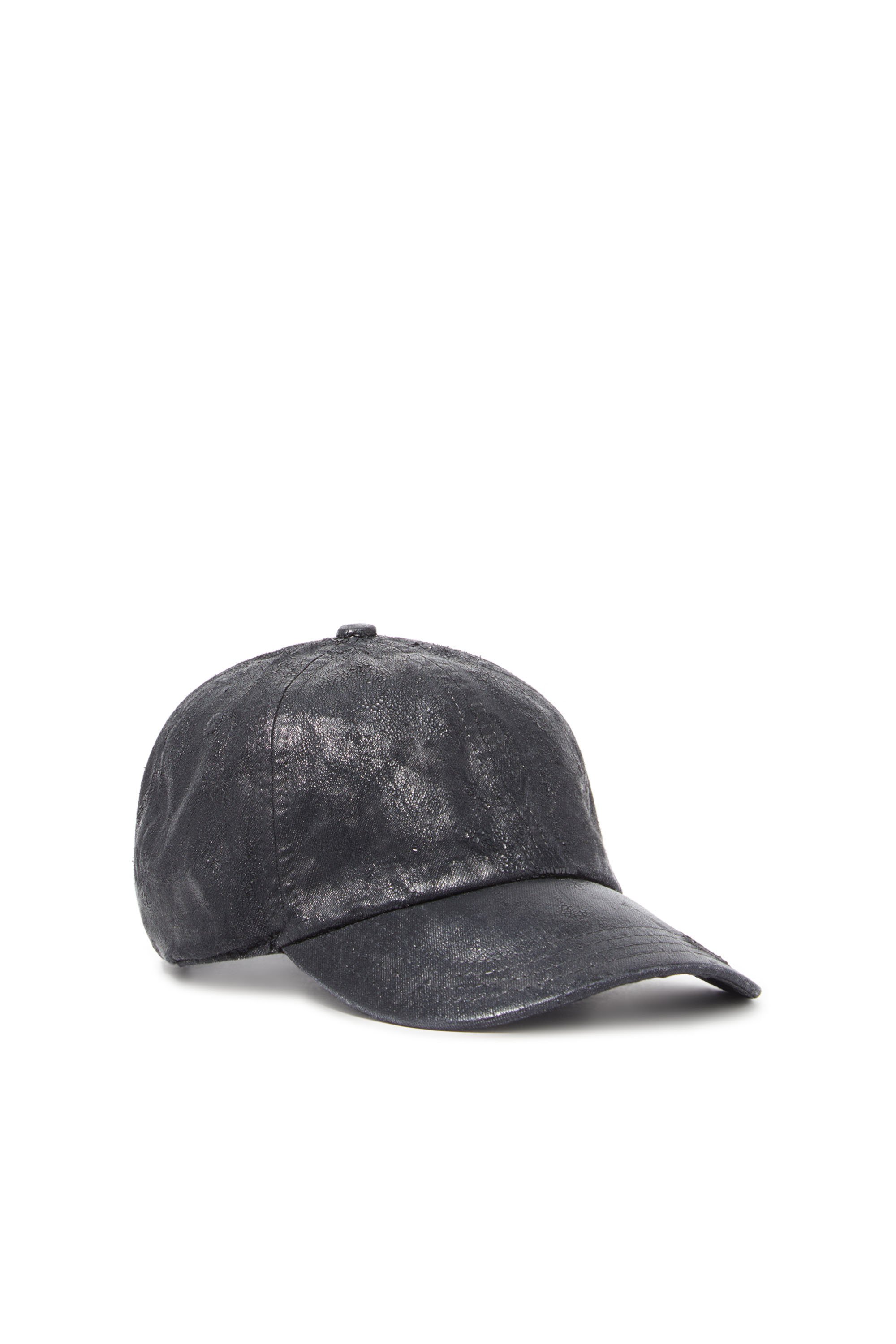 Diesel - C-CAP-CTD-DD, Unisex's Baseball cap in coated denim in Black - 1