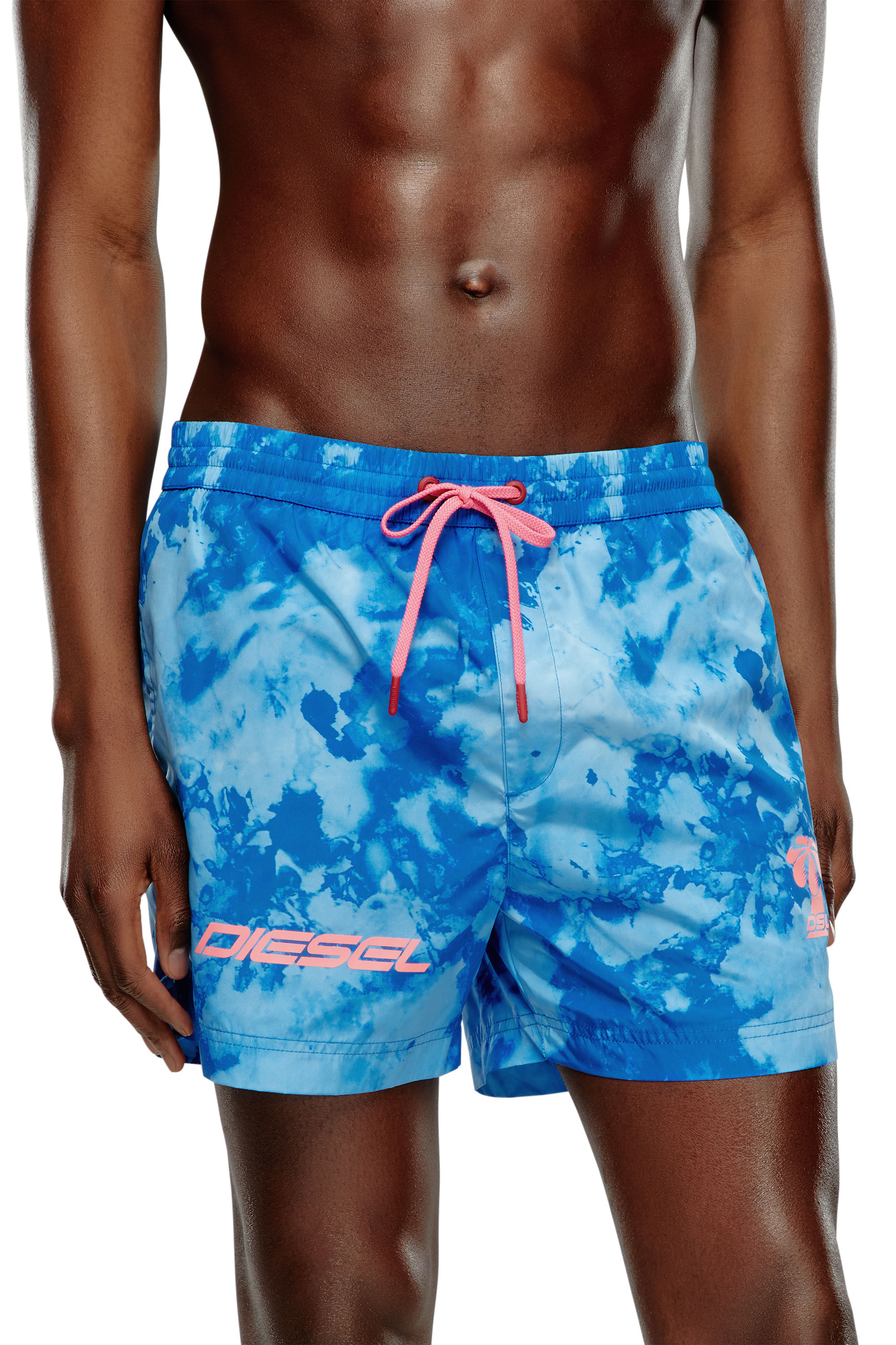 Diesel - BMBX-KEN-37-ZIP, Man Mid-length printed swim shorts in Blue - Image 2