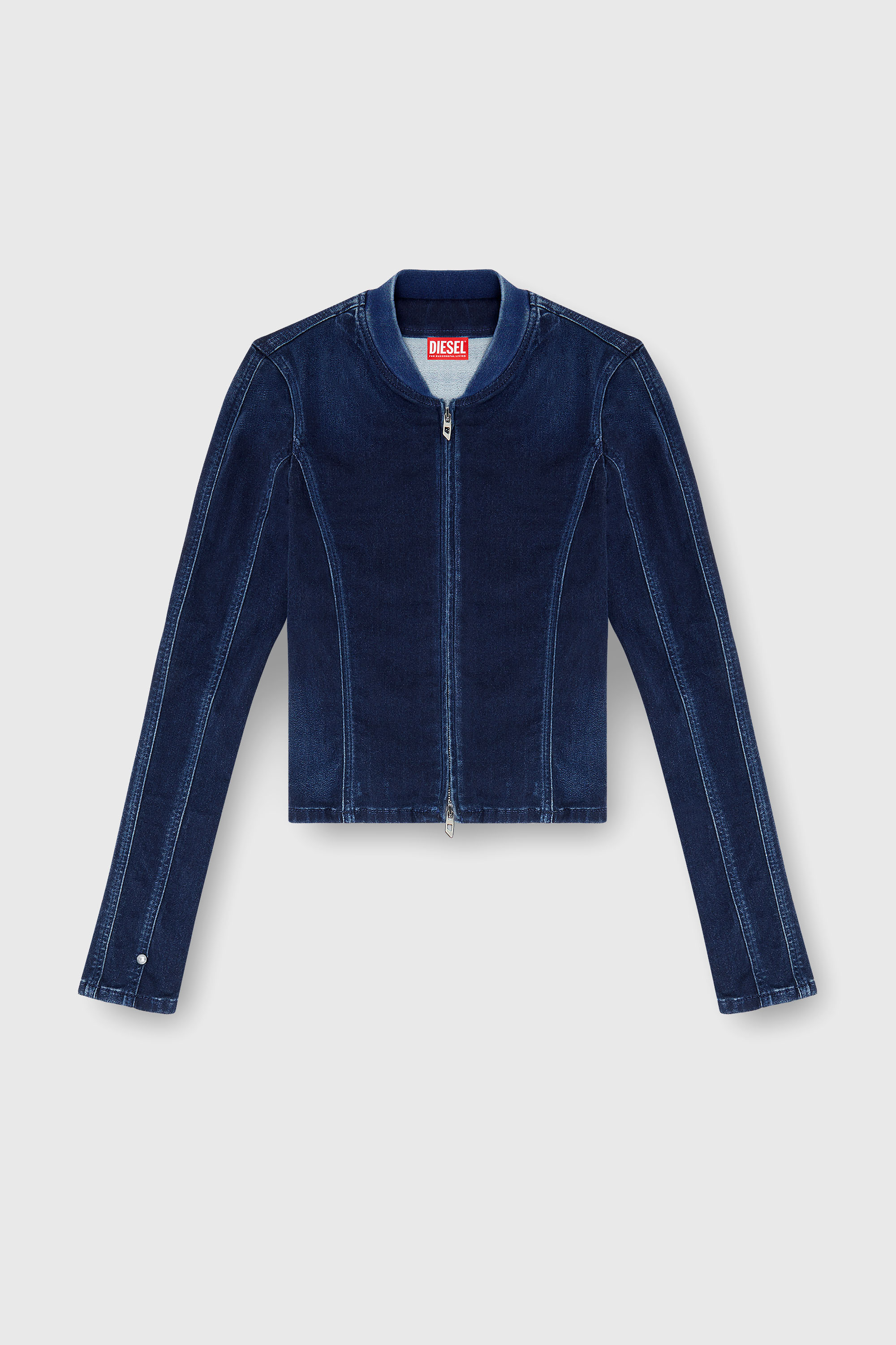 Diesel - DE-GARY-D JOGG, Woman's Cropped jacket in JoggJeans in Dark Blue - 1