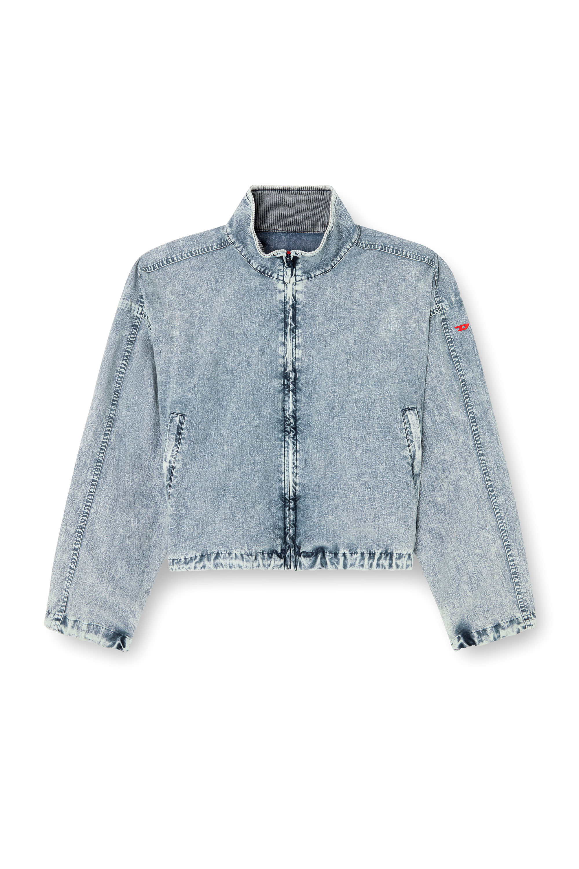 G-LEAM-R1, Light Blue Diesel - G-LEAM-R1, Woman's Cropped jacket in recycled nylon taslan in Light Blue - 2