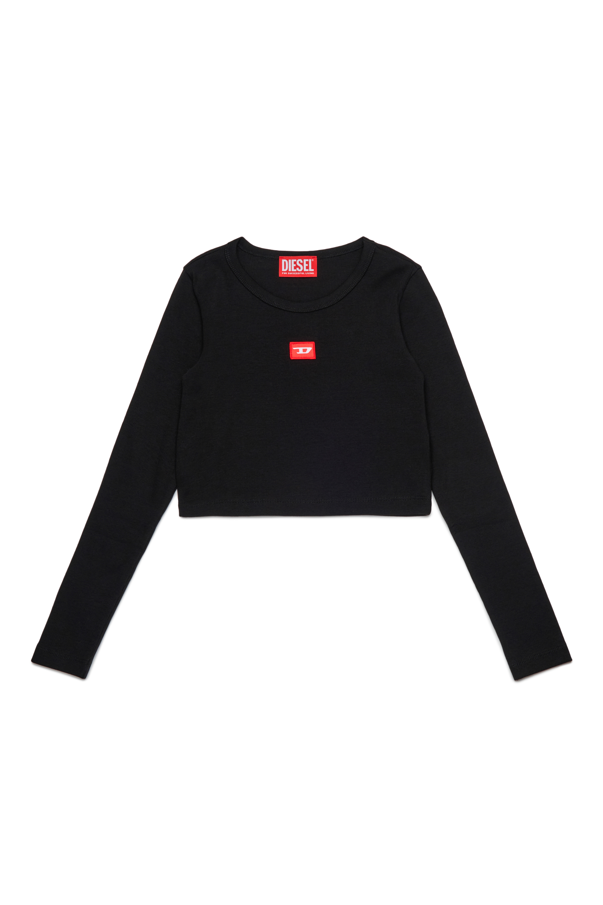 Diesel - TBALLETD, Woman's Cotton T-shirt with contrasting logo in Black - 1