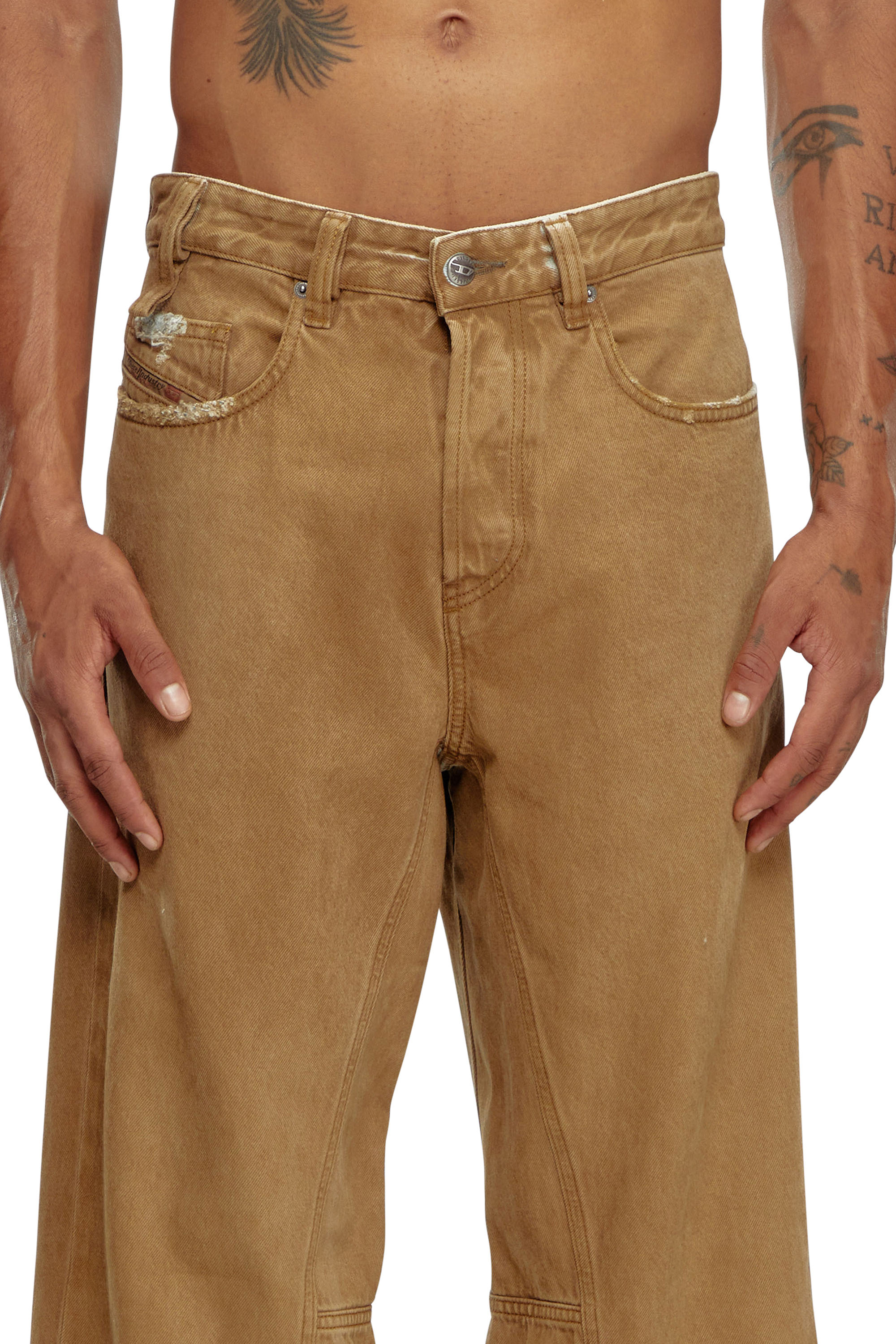 Diesel - Man's Relaxed Jeans 2001 D-Macro 09J82, Light Brown - 3