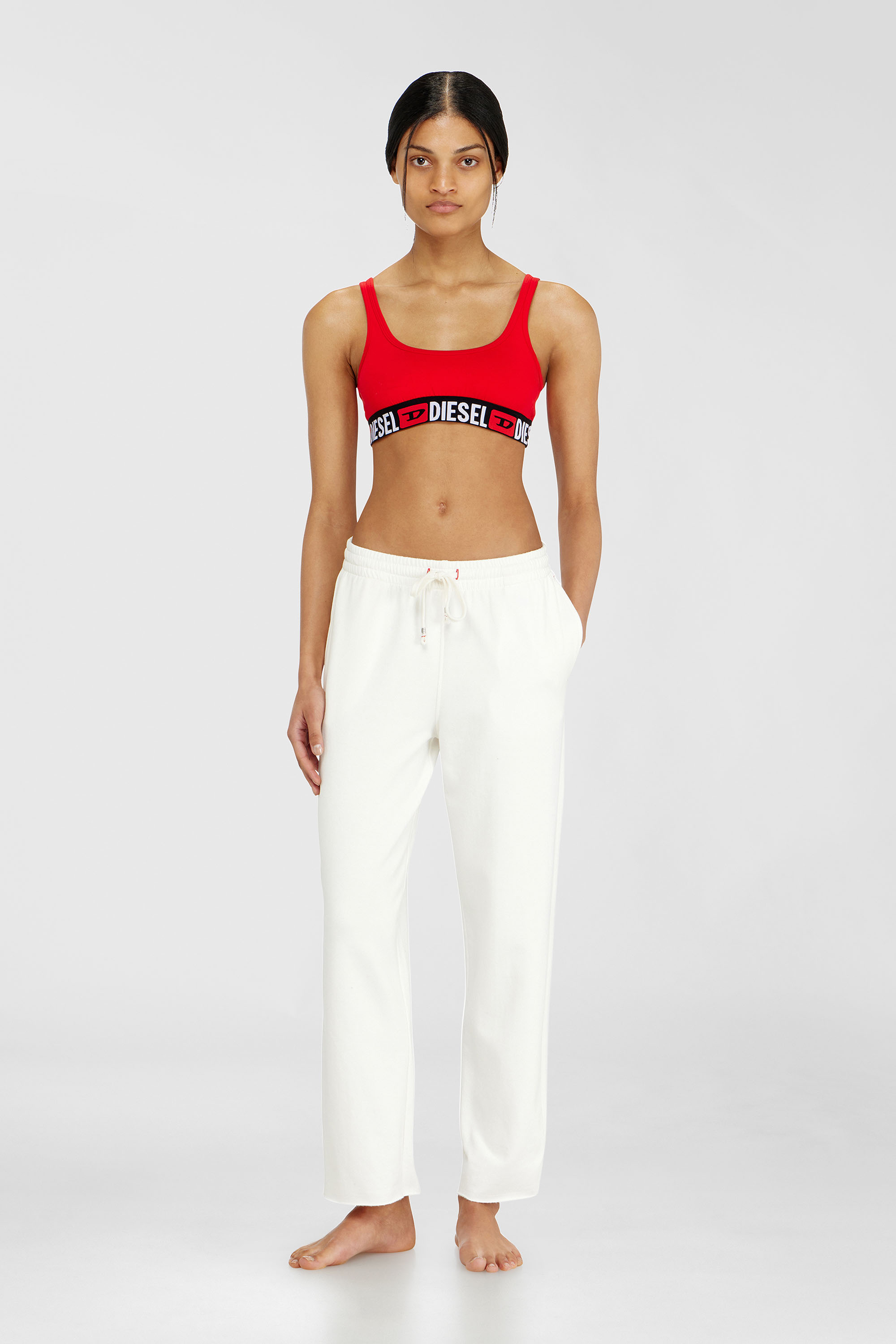 Peached sweatpants with raw hems