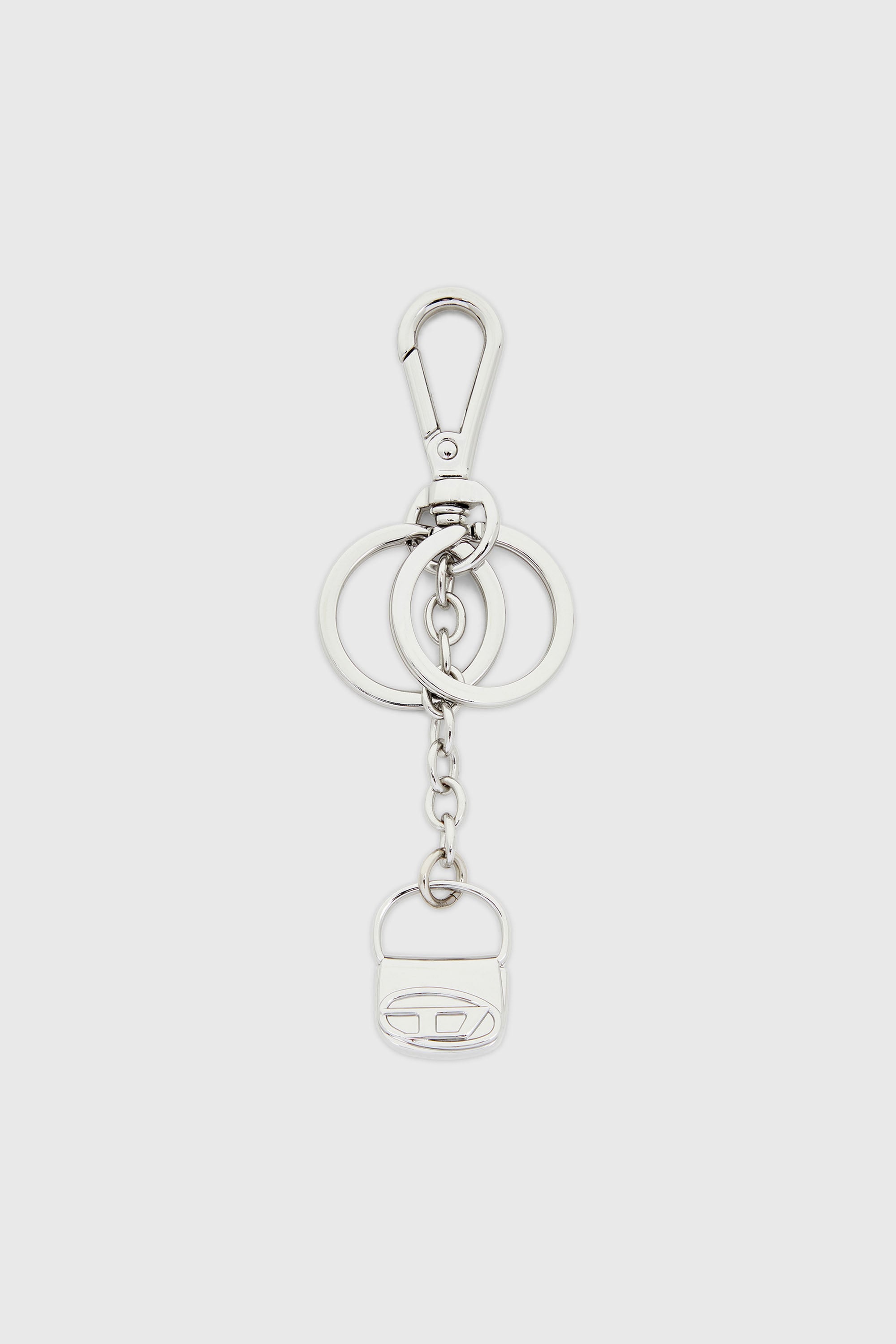 Diesel - 1DR-KEYRING CHARM, Woman's Metal keyring with 1DR bag charm in Silver - 1